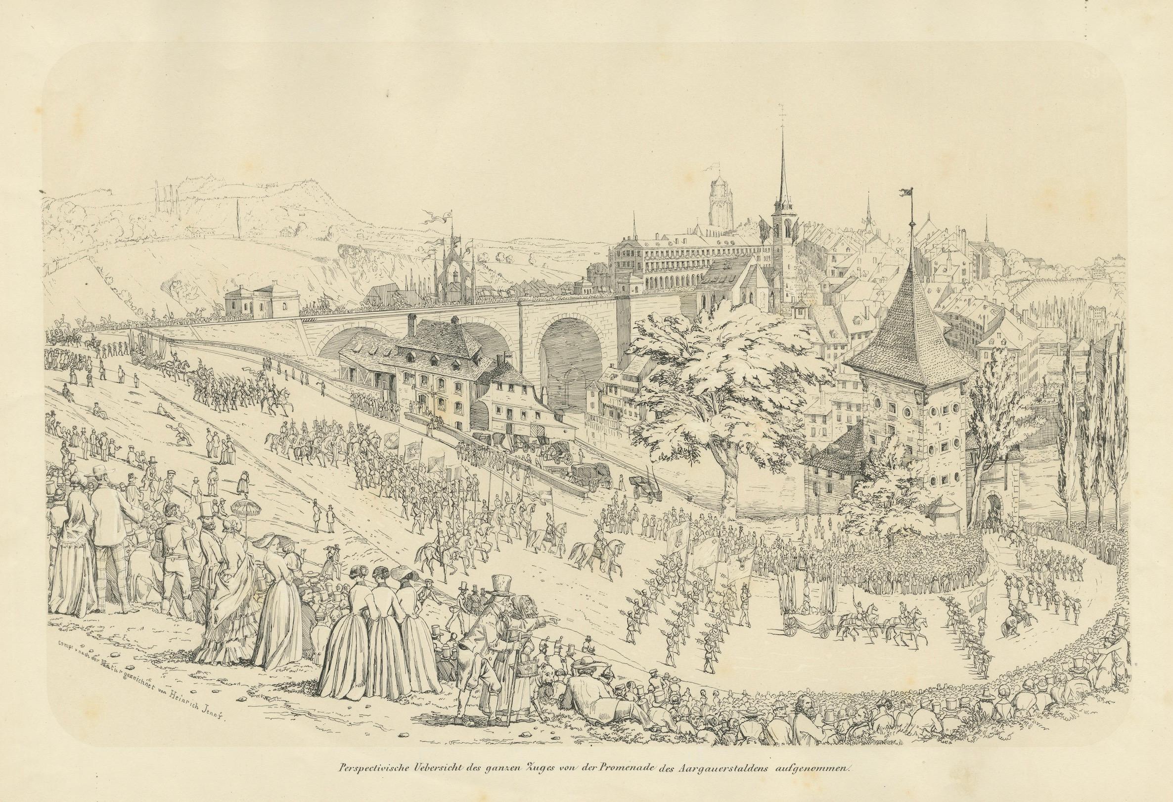 A Grand Spectacle in Switzerland – The Historic Procession Through Bern, 1855 For Sale 2