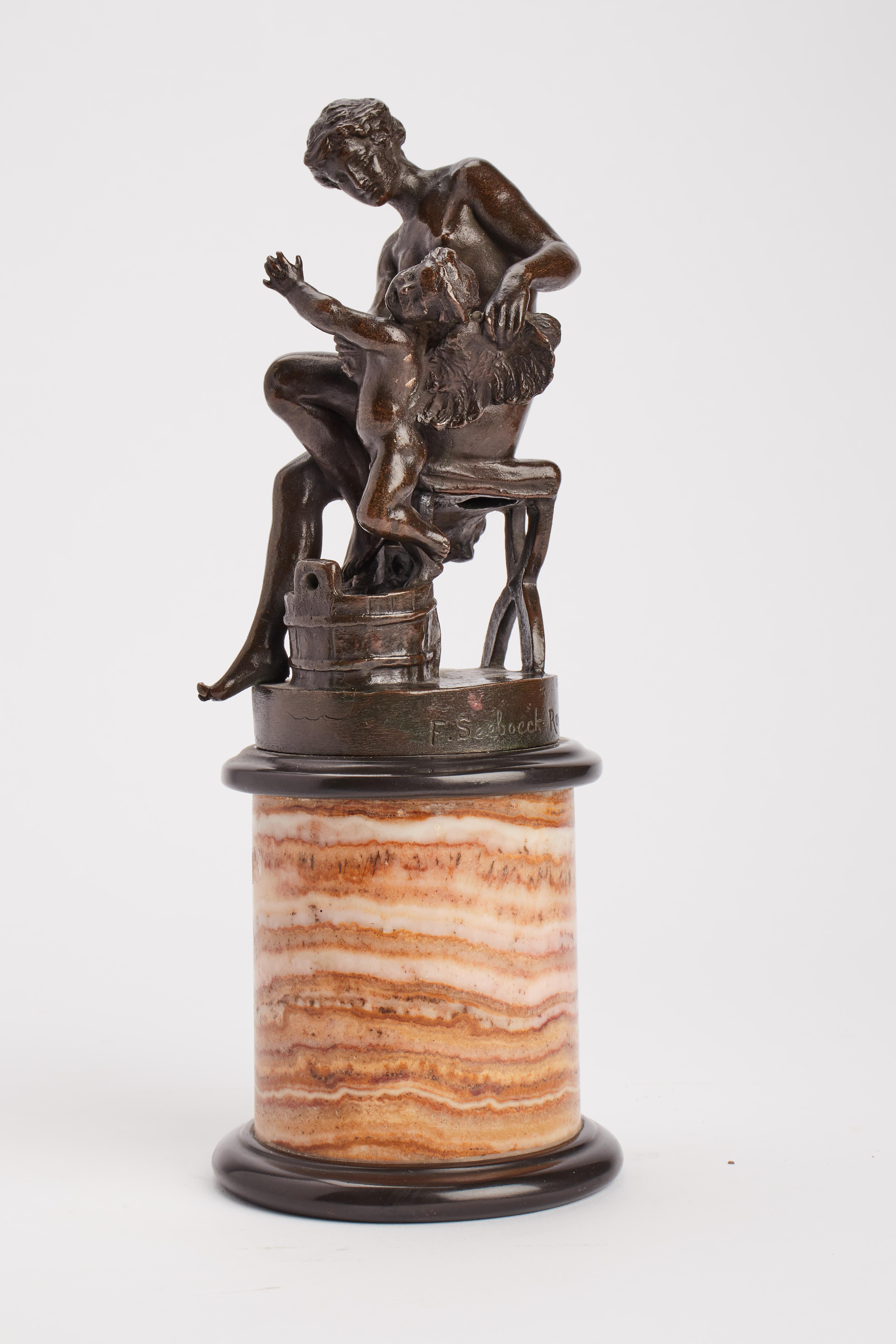 Italiano Bronzo del Grand Tour raffigurante Venere e Cupido, Roma, 1890 in vendita