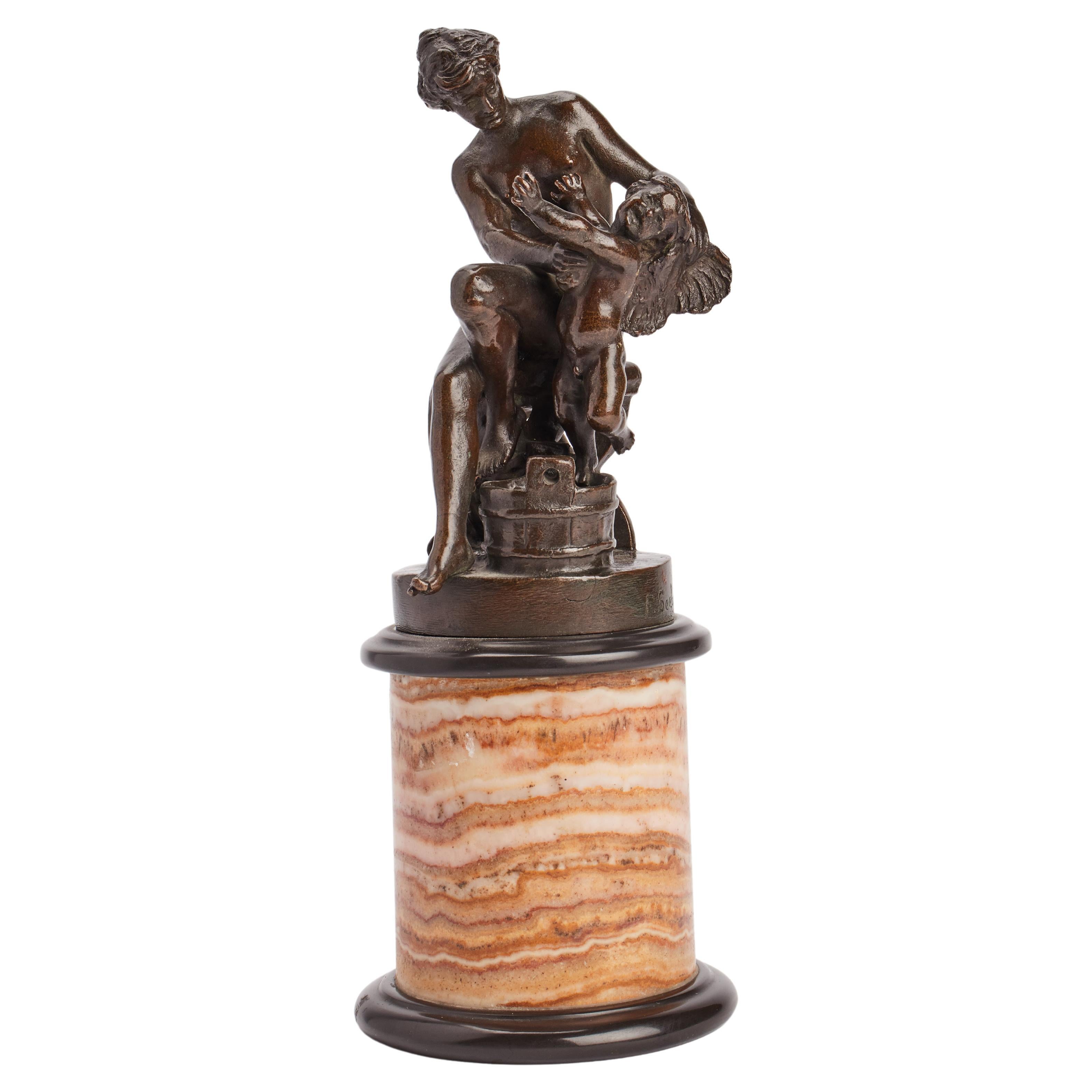 Un bronze Grand Tour représentant  Vénus et Cupidon, Rome 1890.  