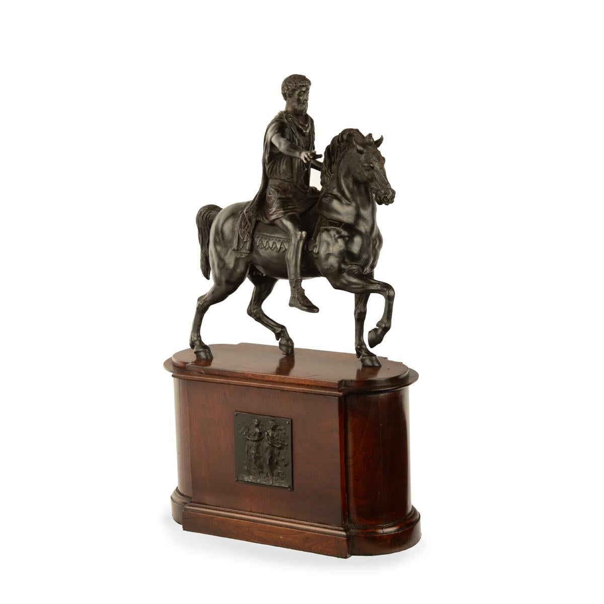 A Grand Tour equestrian bronze of Marcus Aurelius, after Hopfgarten 4