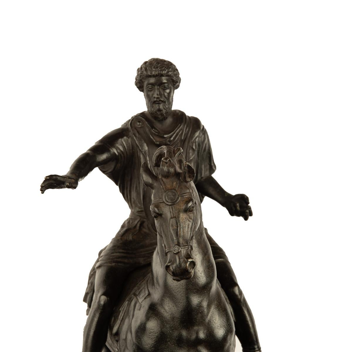 A Grand Tour equestrian bronze of Marcus Aurelius, after Hopfgarten 2