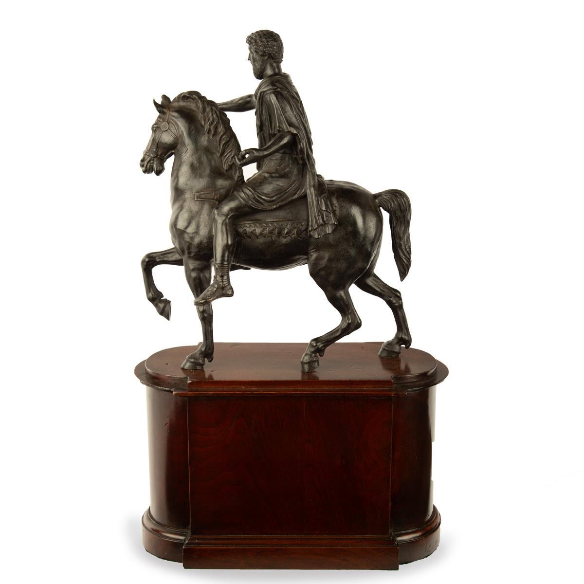 A Grand Tour equestrian bronze of Marcus Aurelius, after Hopfgarten 3