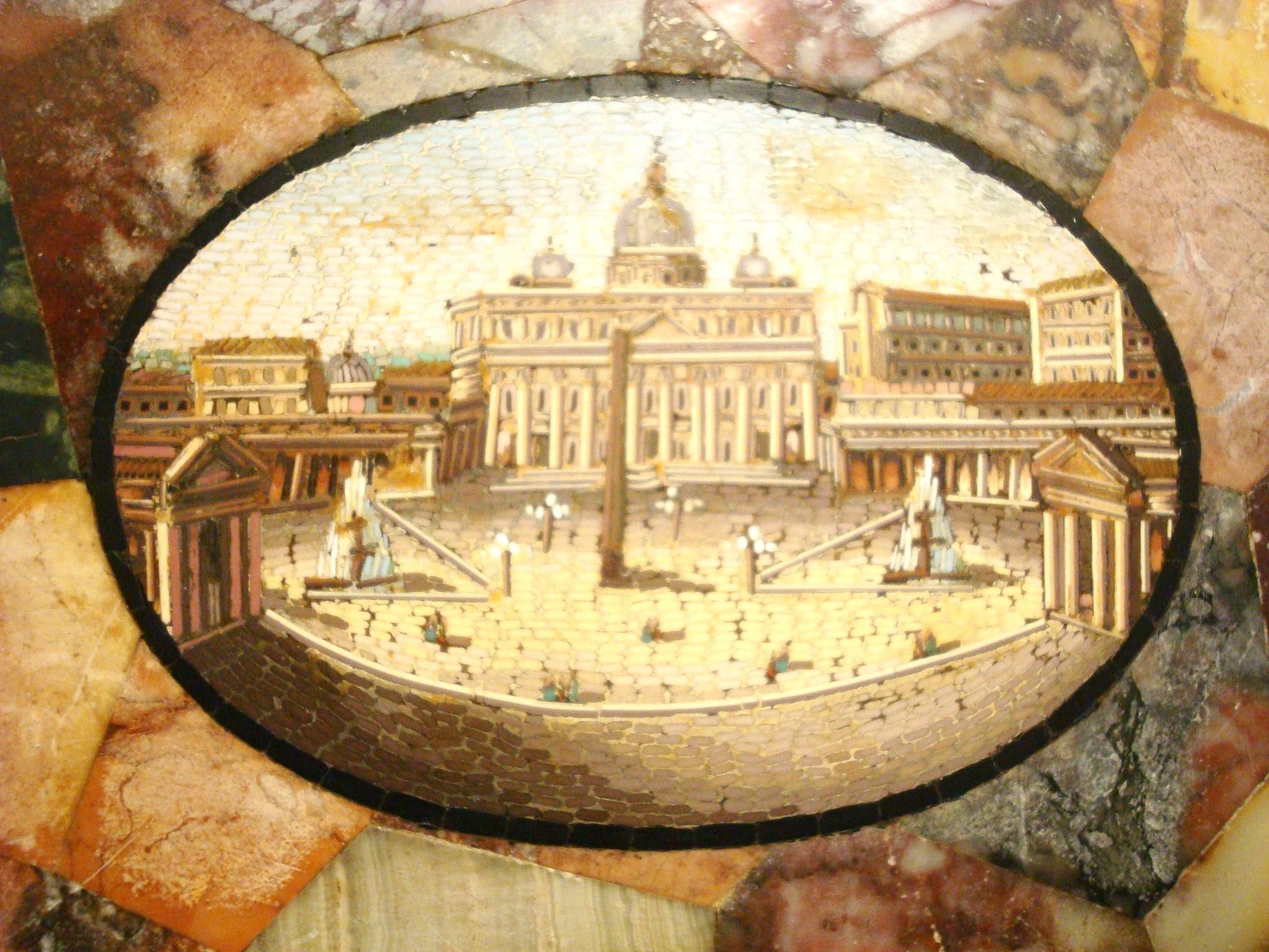 A Grand Tour Micro Mosaic Briefbeschwerer, Petersplatz Rom - Vatikan im Angebot 4