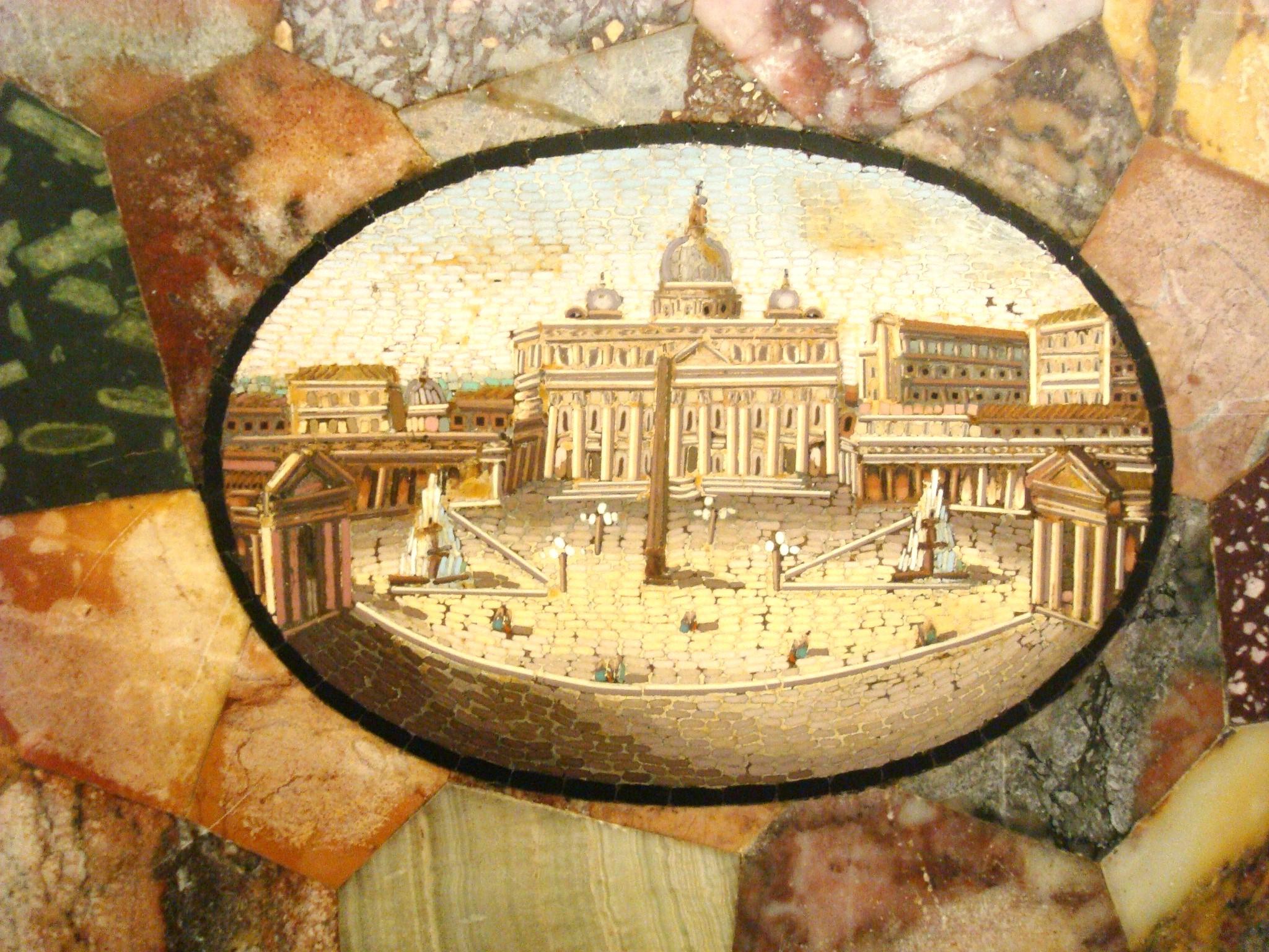 A Grand Tour Micro Mosaic Briefbeschwerer, Petersplatz Rom - Vatikan (Italienisch) im Angebot