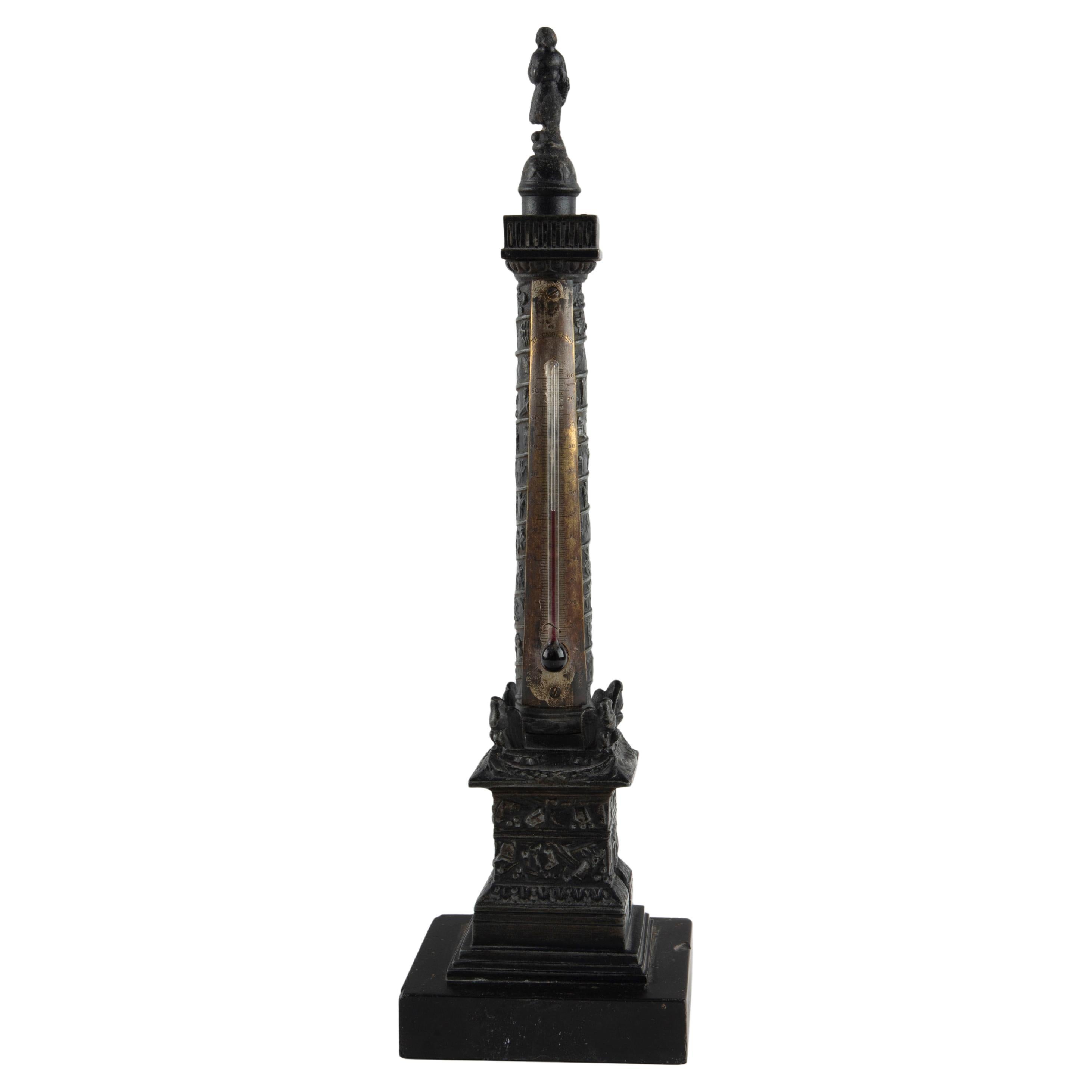 A Grand Tour Souvenir: Neoclassical Column Thermometer For Sale