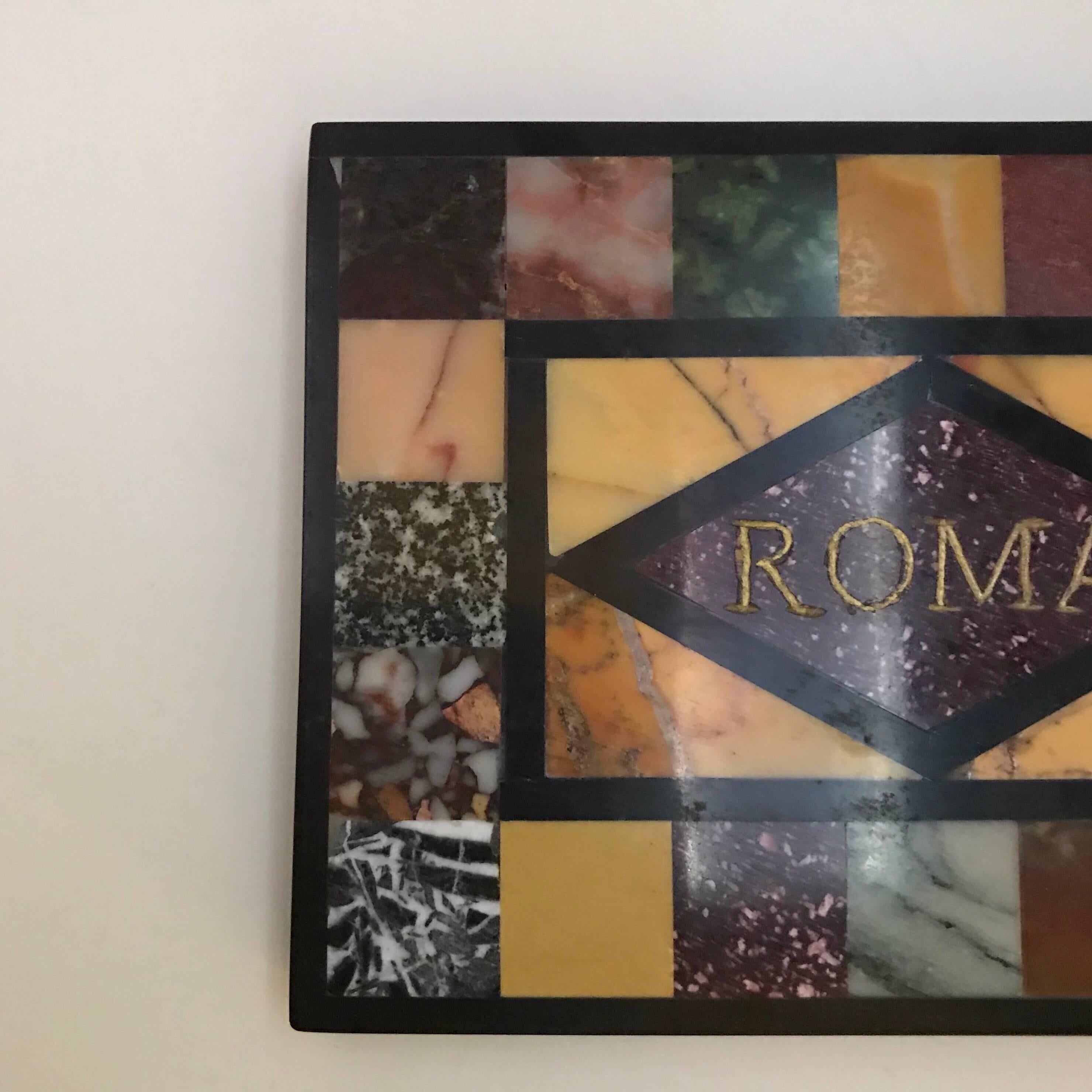 Grand Tour-Briefbeschwerer aus Marmor mit ROMA-Beschriftung, spätes 19. Jahrhundert (Italienisch)