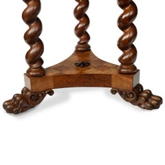 A Grand Tour specimen marble table top with an English specimen wood base