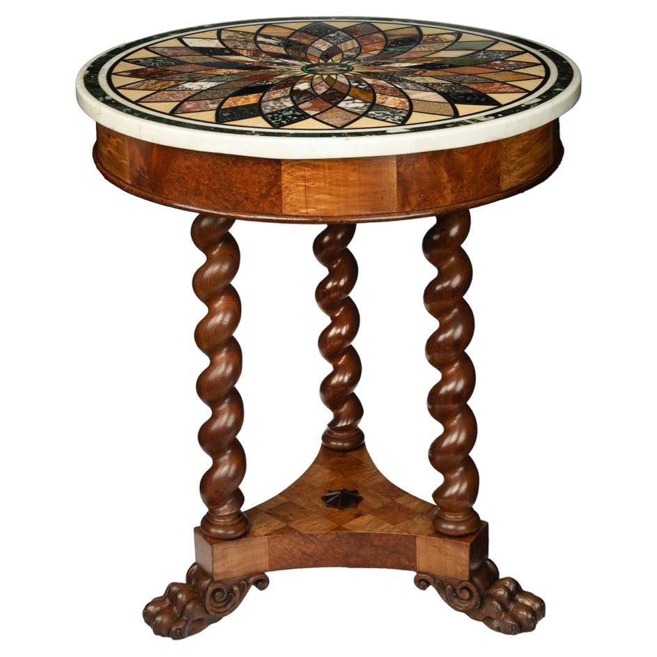Ein Grand Tour-Tisch aus Marmor mit einem englischen Holzsockel