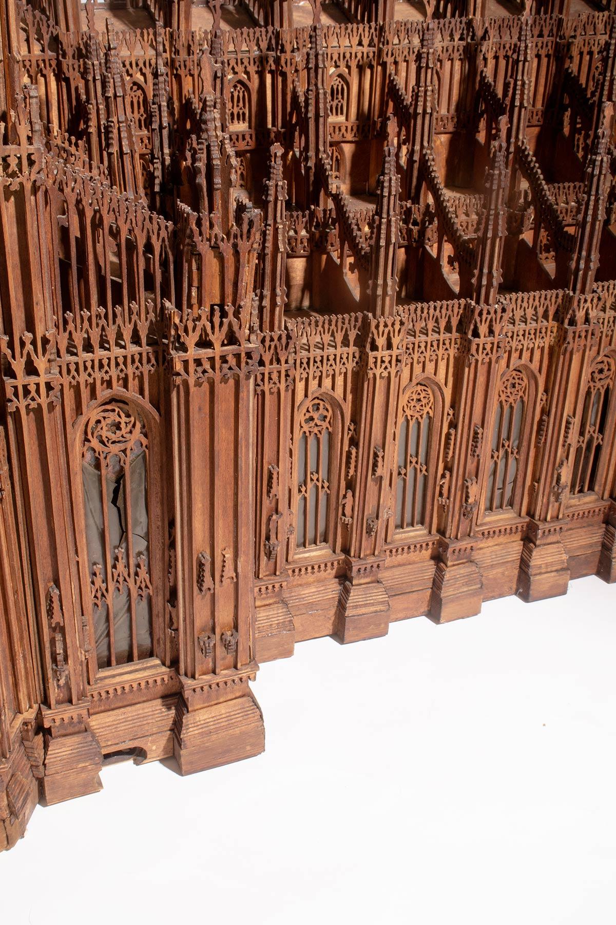 A Grand Tour wooden maquette, depicting the Cathedral of Milan, Italy circa 1880 For Sale 11