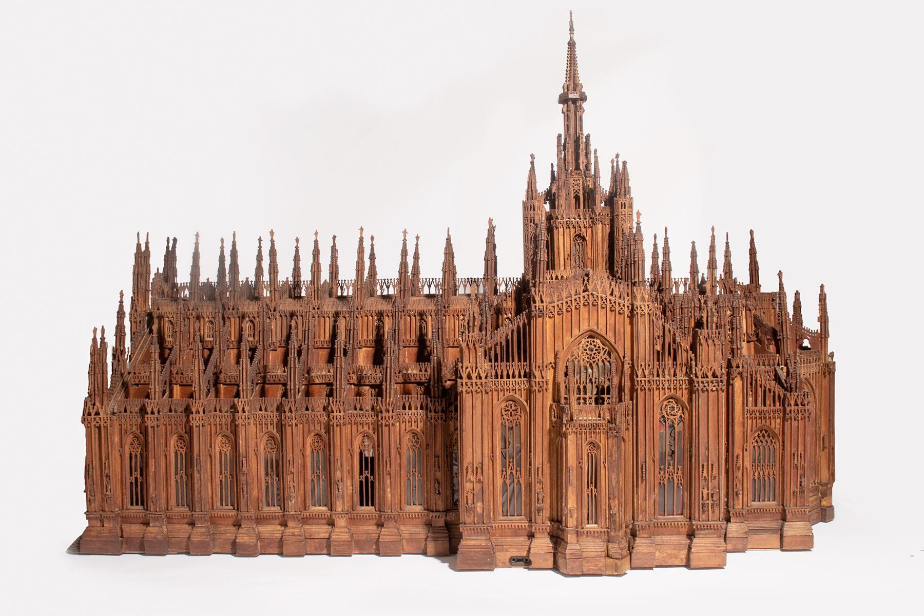 Italian A Grand Tour wooden maquette, depicting the Cathedral of Milan, Italy circa 1880 For Sale