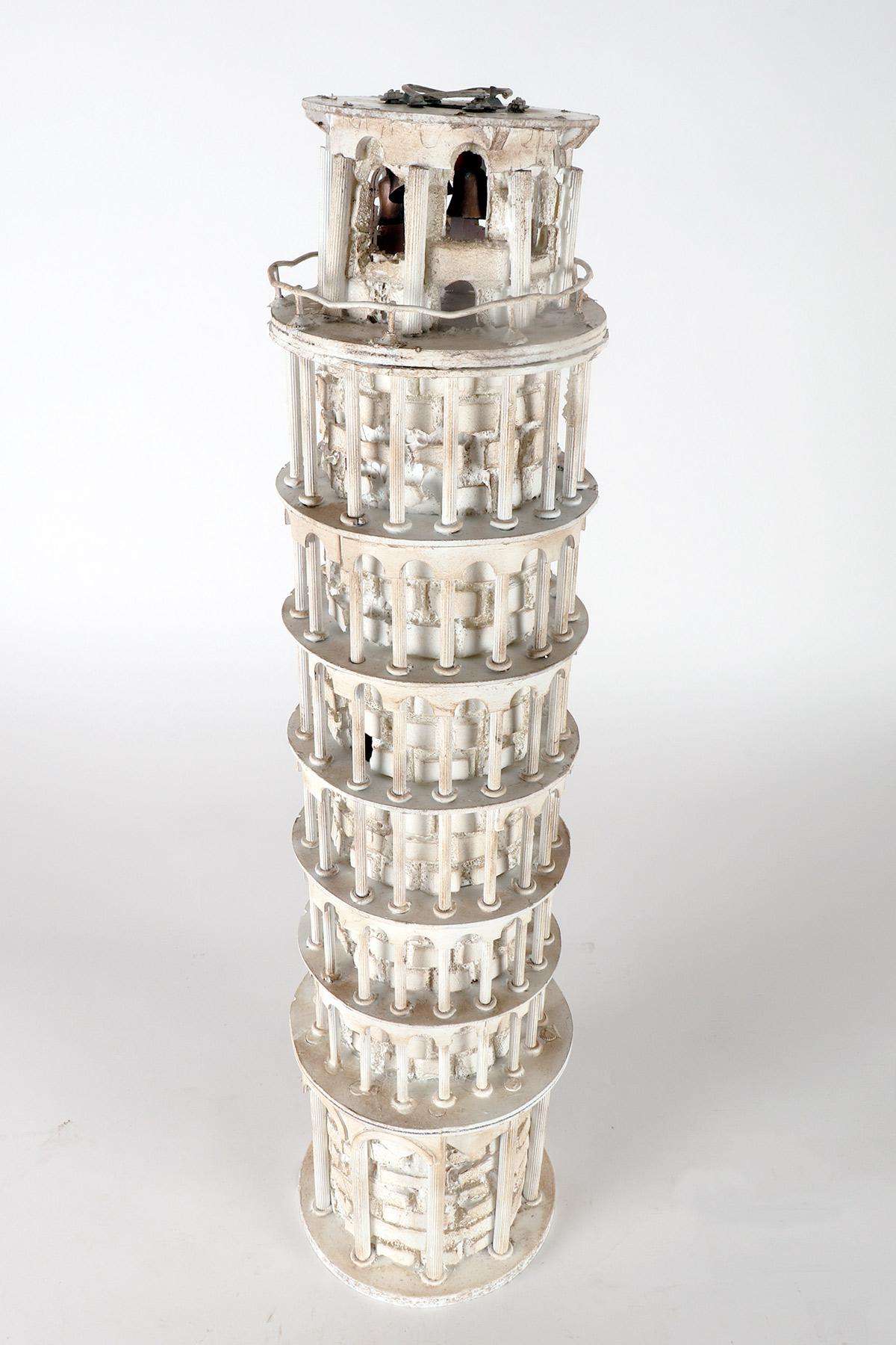 A Grand Tour wooden maquette, depicting the Tower of Pisa, Italy 1950. For Sale 4