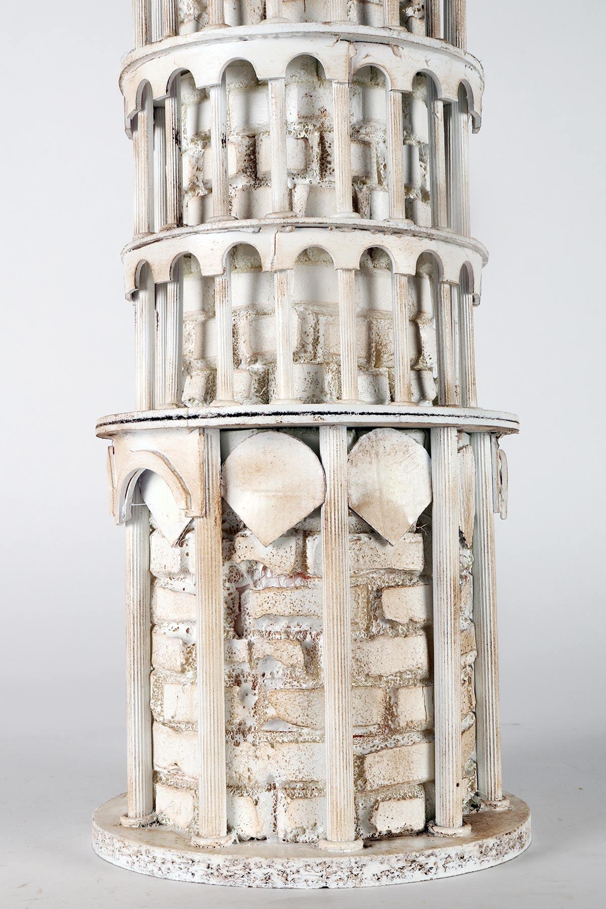 A Grand Tour wooden maquette, depicting the Tower of Pisa, Italy 1950. For Sale 8