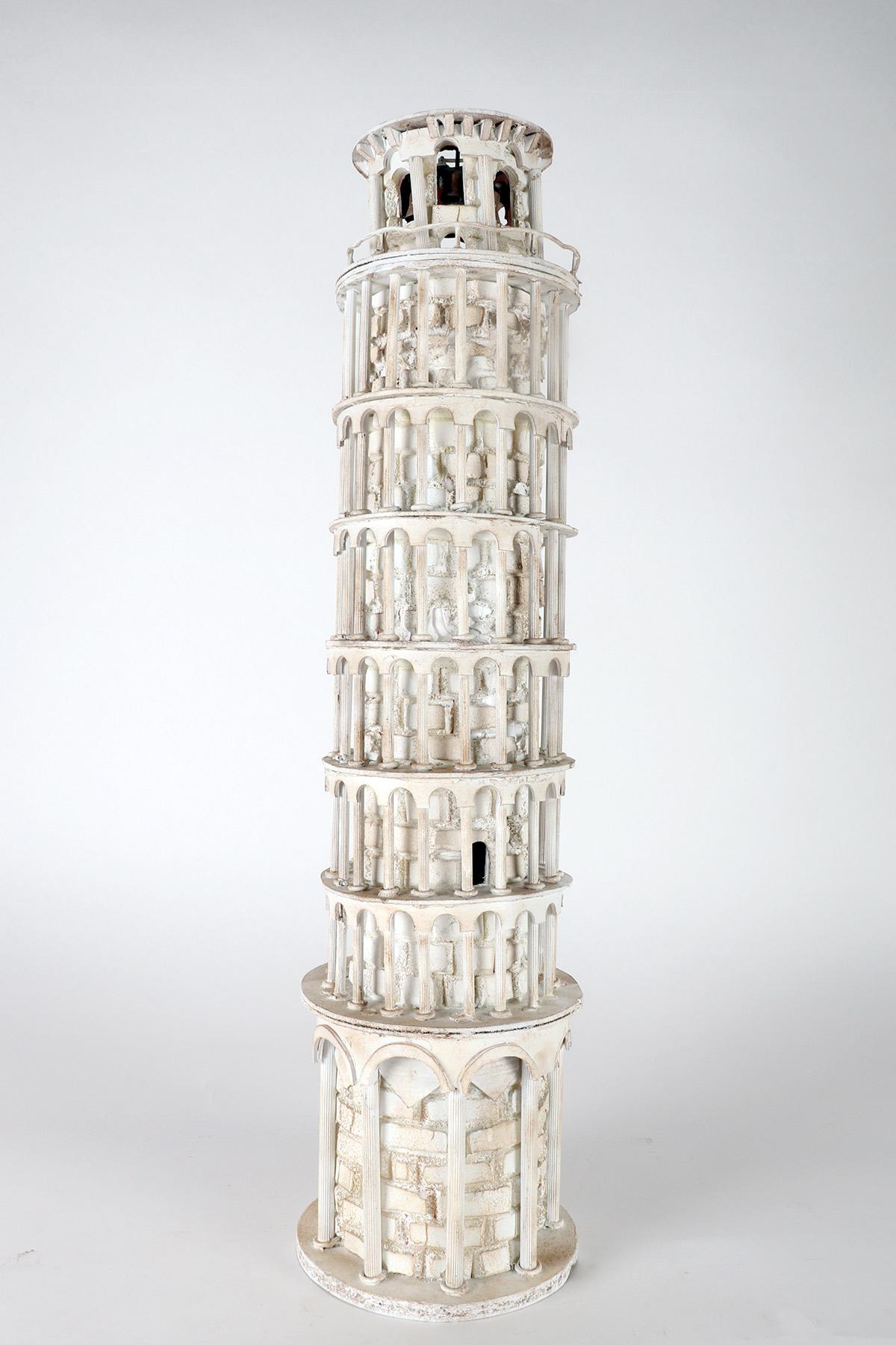 A Grand Tour wooden maquette, depicting the Tower of Pisa, Italy 1950. For Sale 1
