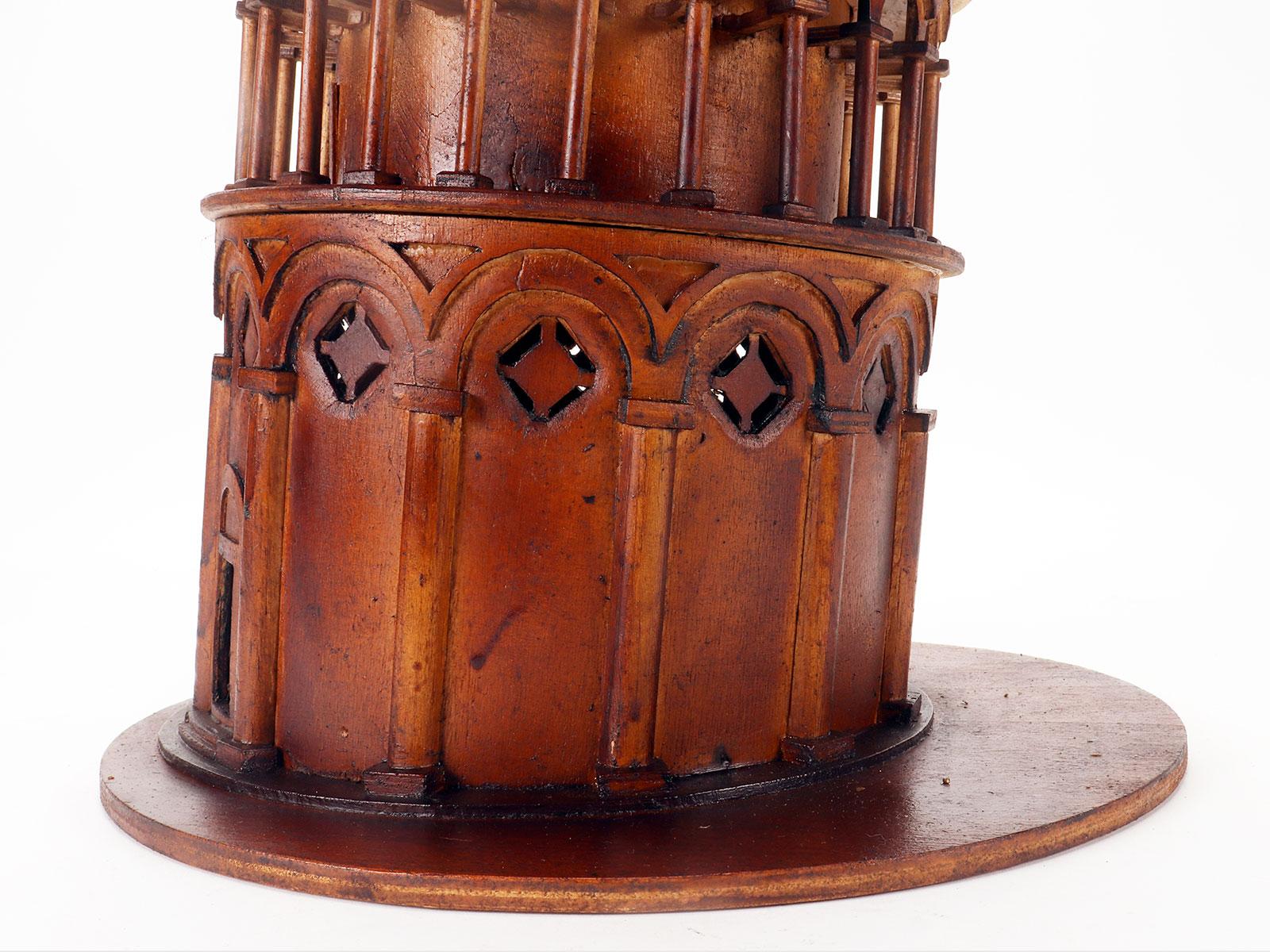 A Grand Tour wooden maquette, depicting the Tower of Pisa, Italy circa 1880 For Sale 3
