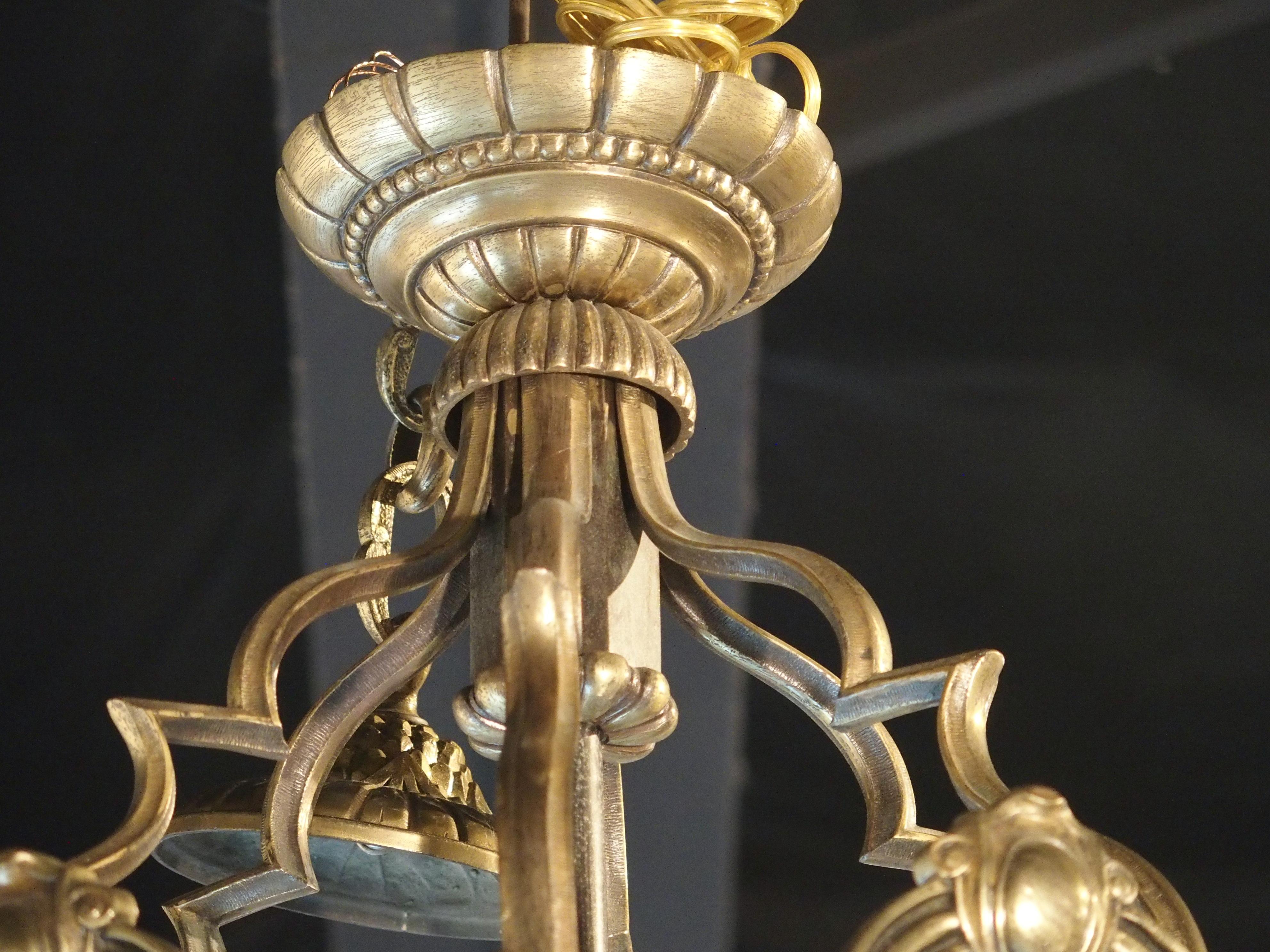 Grande lanterne française de style Louis XV en bronze et verre, environ 1890 en vente 12