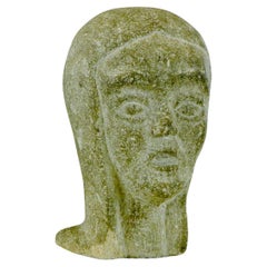 Vintage A granite sculpture of a young woman's head  - France - 1960