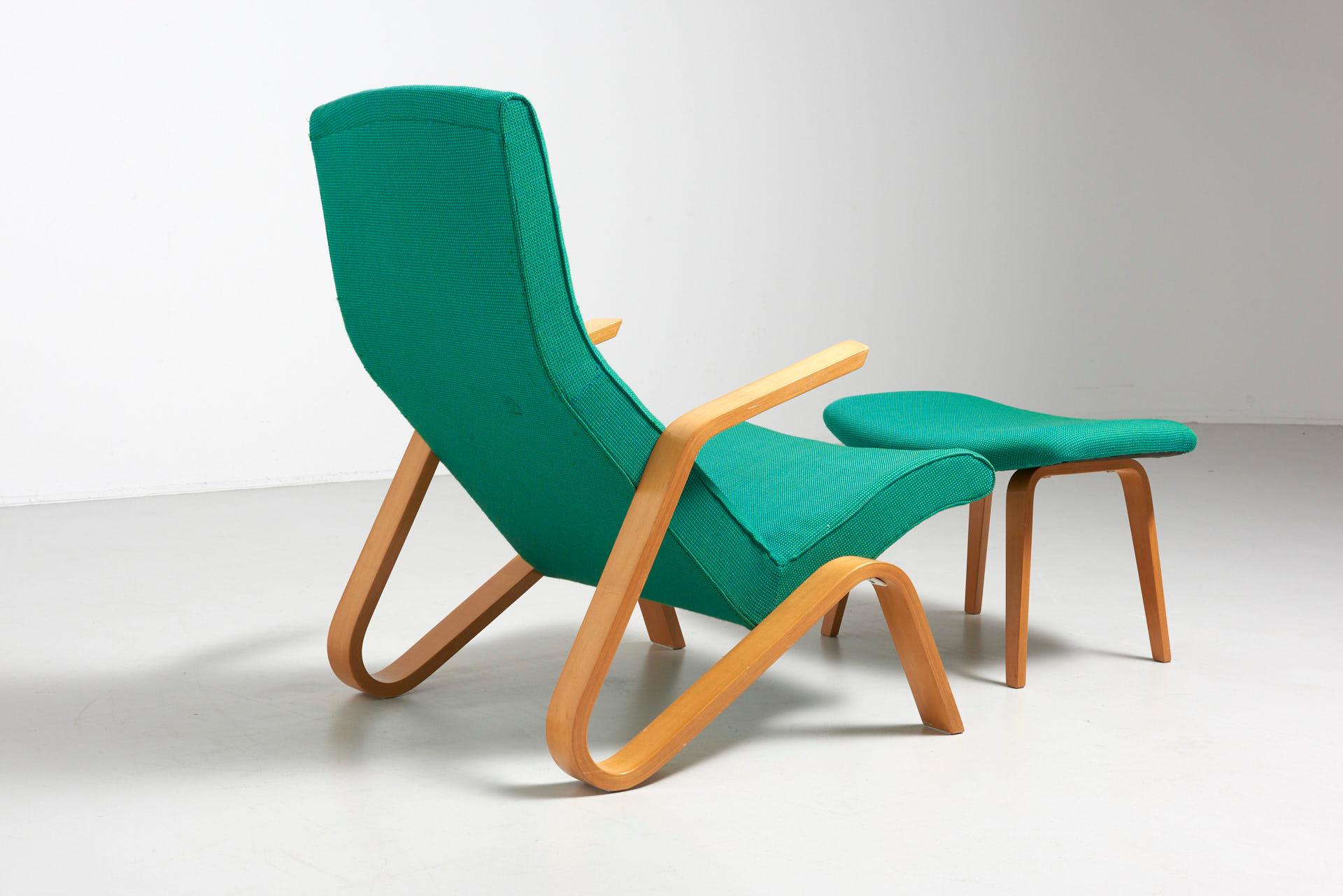 Grasshopper Chair with Ottoman by Eero Saarinen for Knoll International (Skandinavische Moderne)