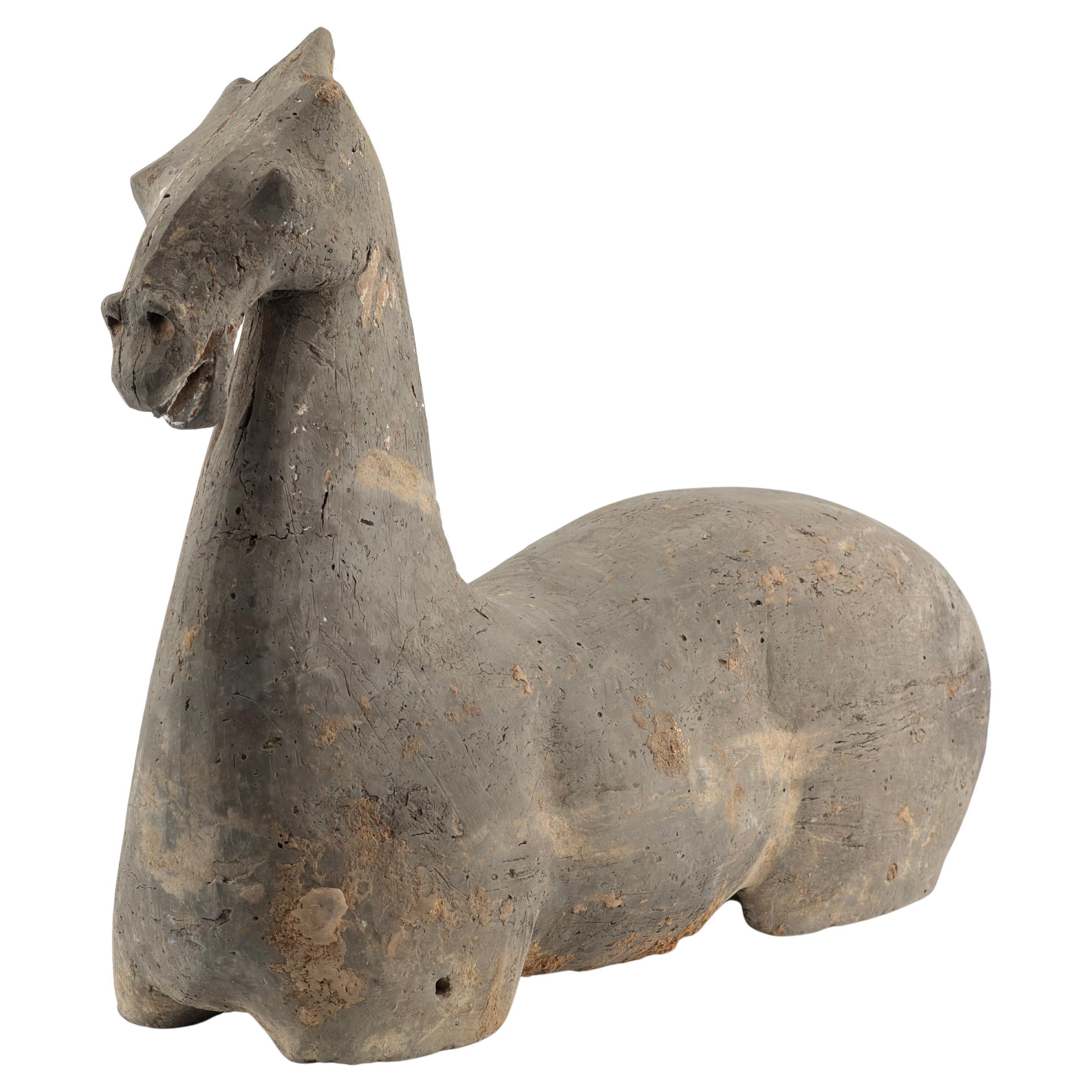 Figura di cavallo in Gray
s Pottery, dinastia Han in vendita