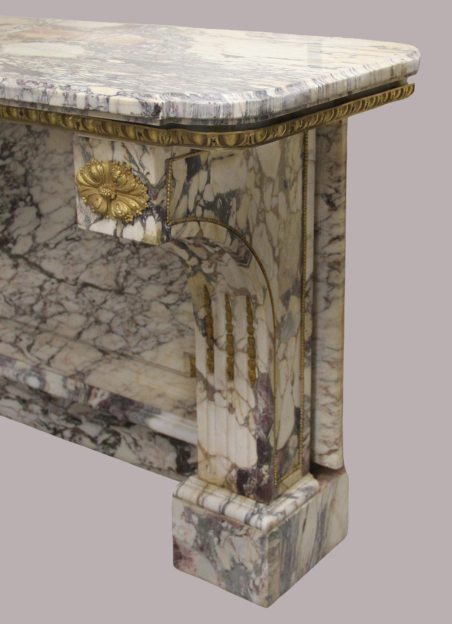 French A Great Quality Late 19th Century Gilt Bronze Mounted Marble Console For Sale