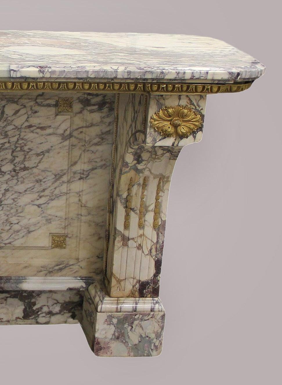 A Great Quality Late 19th Century Gilt Bronze Mounted Marble Console For Sale 3