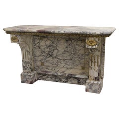 A Great Quality Late 19th Century Gilt Bronze Mounted Marble Console
