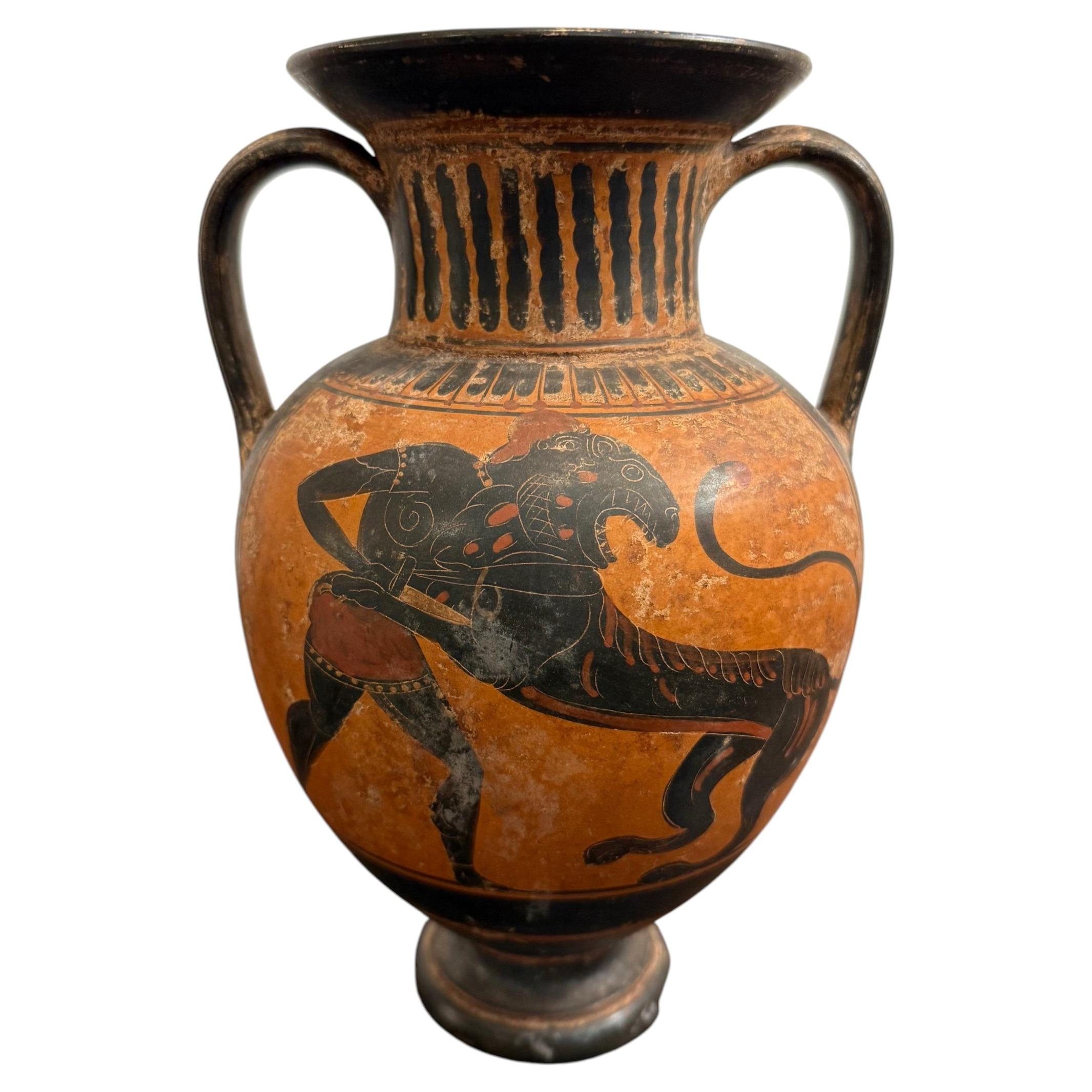 A Greek Black Figure Style Grand Tour Amphora, 19th Century