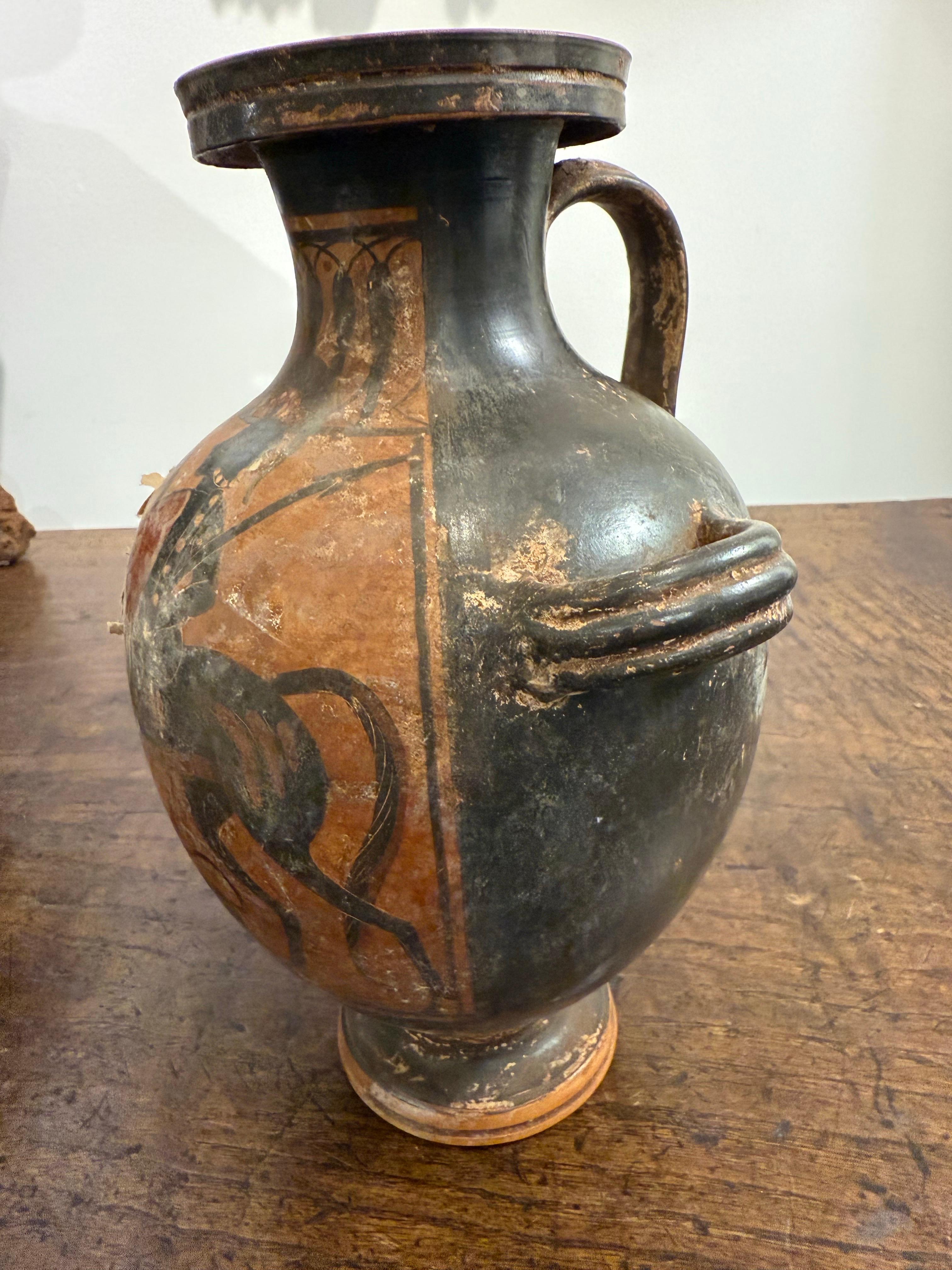 Hand-Crafted A Greek Black Figure Style Grand Tour Hydria, 19th Century For Sale