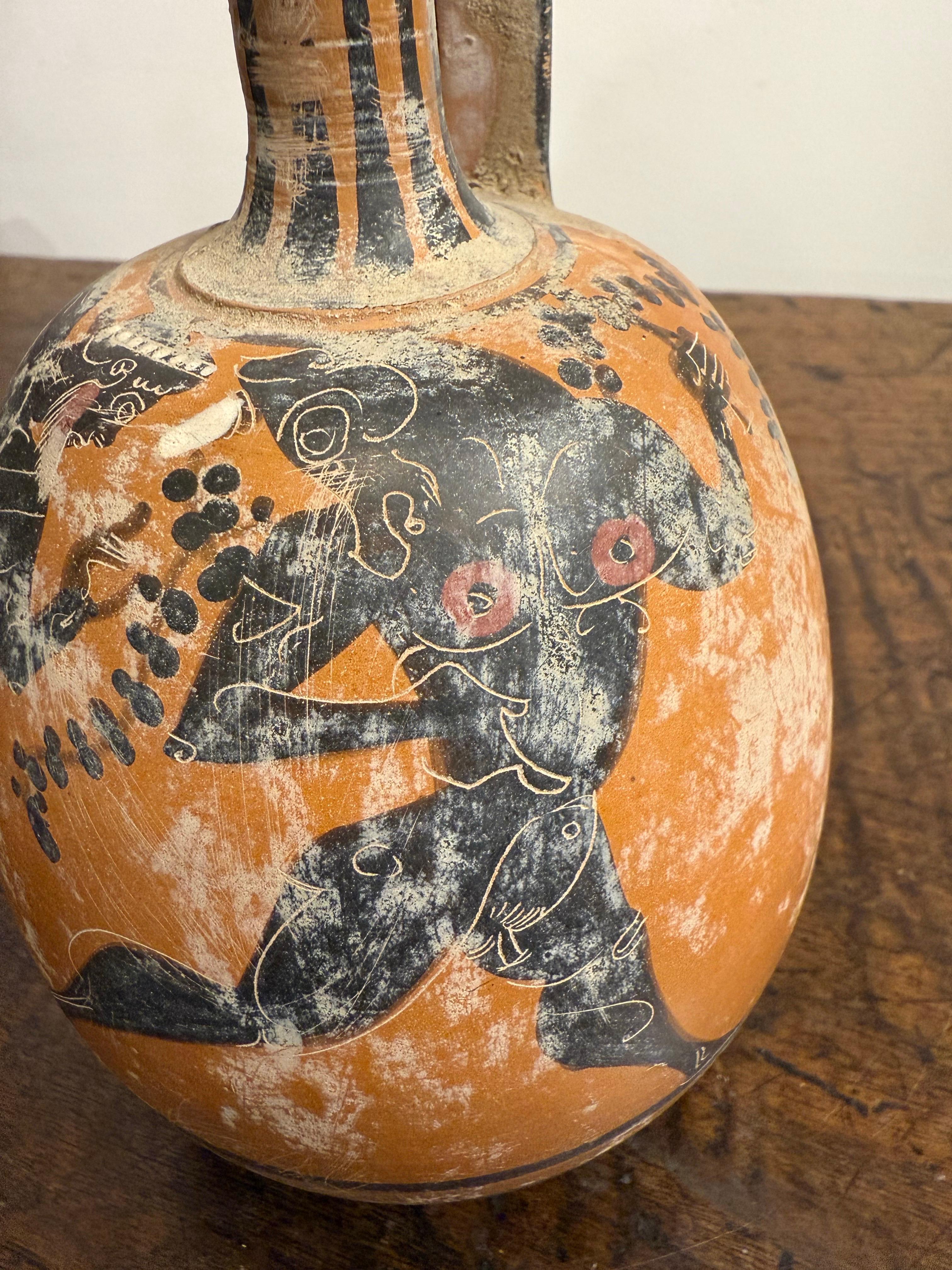 Greco Una figura nera greca in stile Grand Tour Lekythos, XIX secolo in vendita