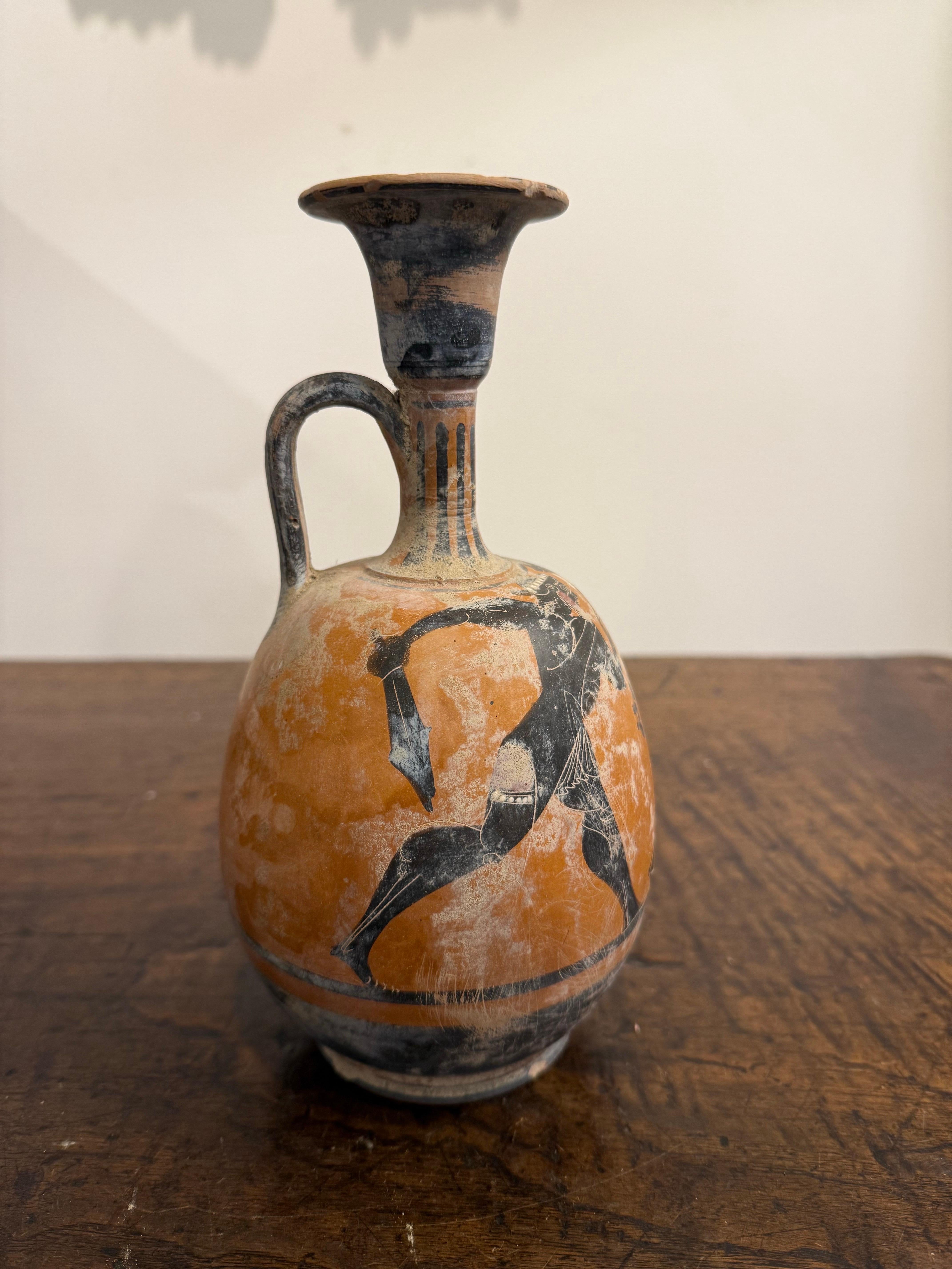 Una figura nera greca in stile Grand Tour Lekythos, XIX secolo In condizioni buone in vendita a ARMADALE, VIC
