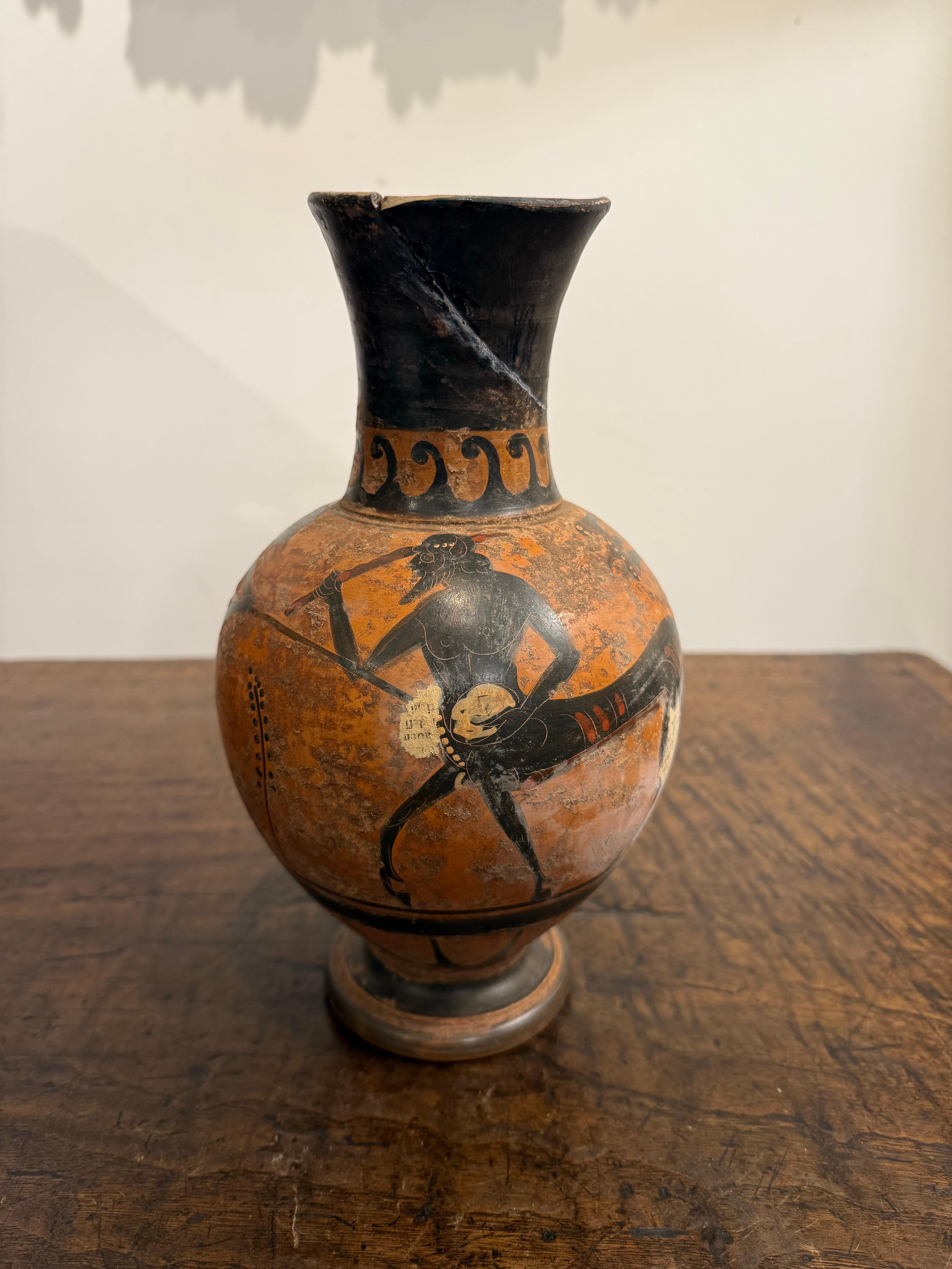 Oinochoe grec à figures noires de style Grand Tour, 19e siècle en vente 6