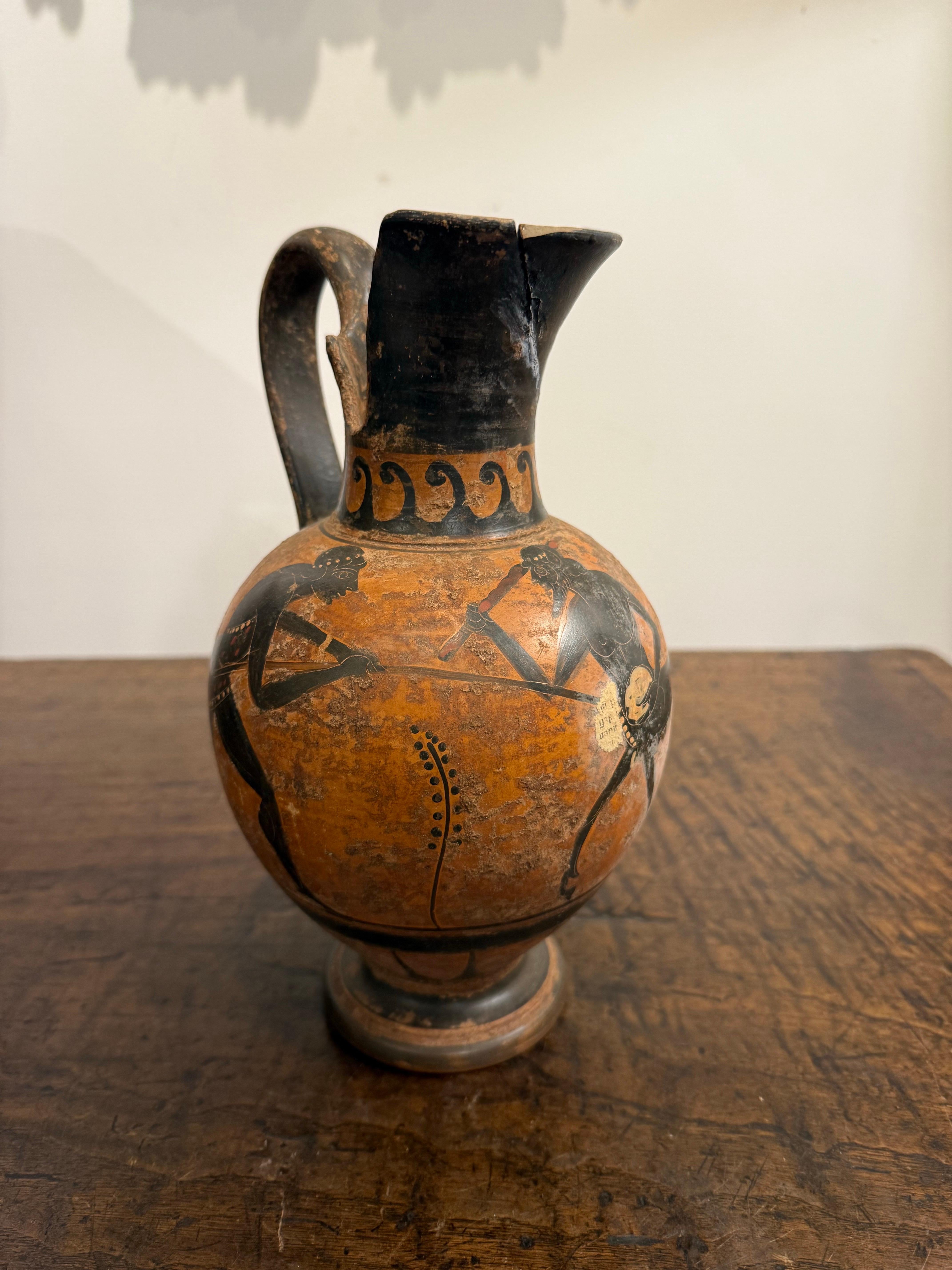 Oinochoe grec à figures noires de style Grand Tour, 19e siècle en vente 8