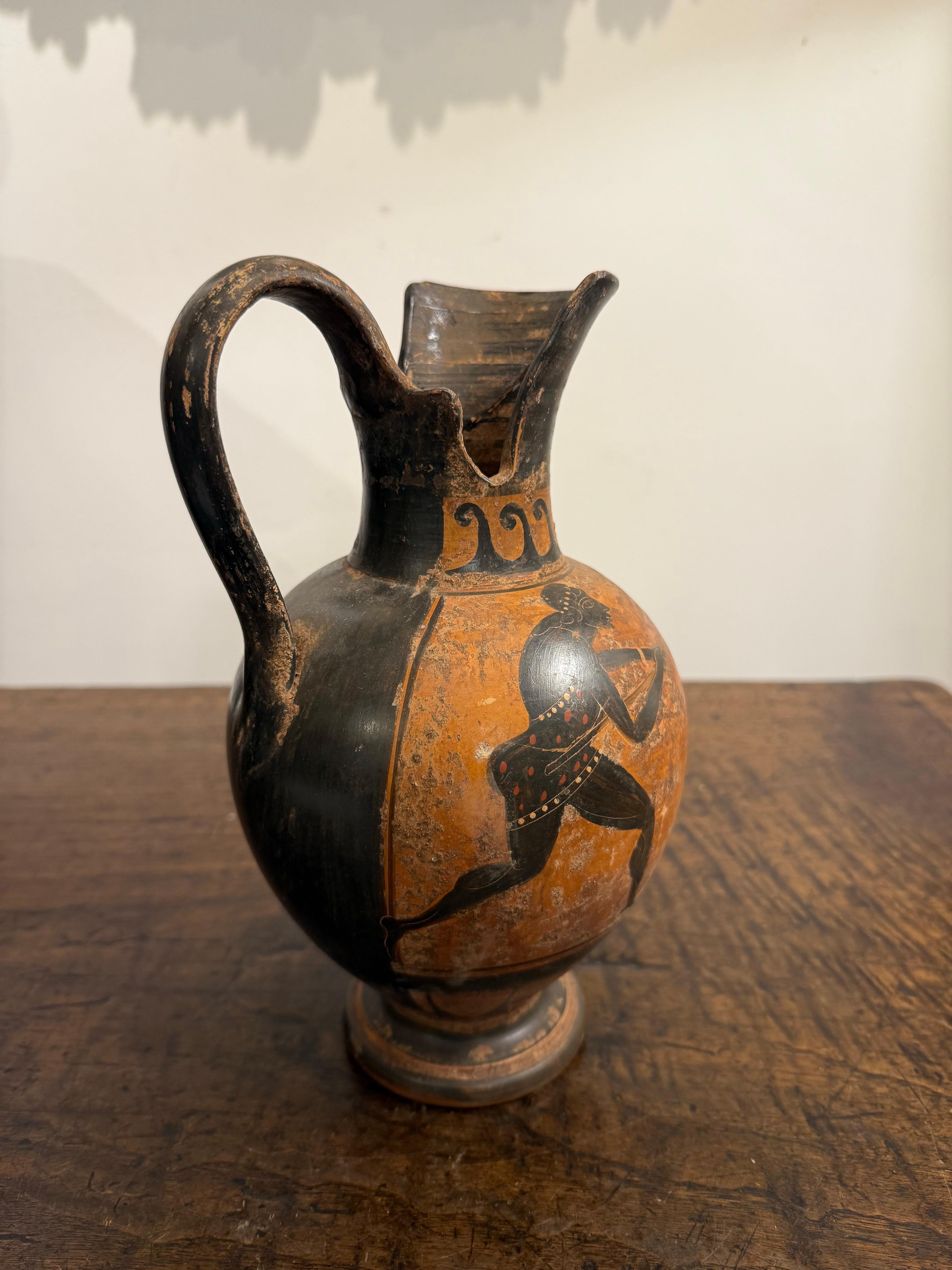 Fait main Oinochoe grec à figures noires de style Grand Tour, 19e siècle en vente