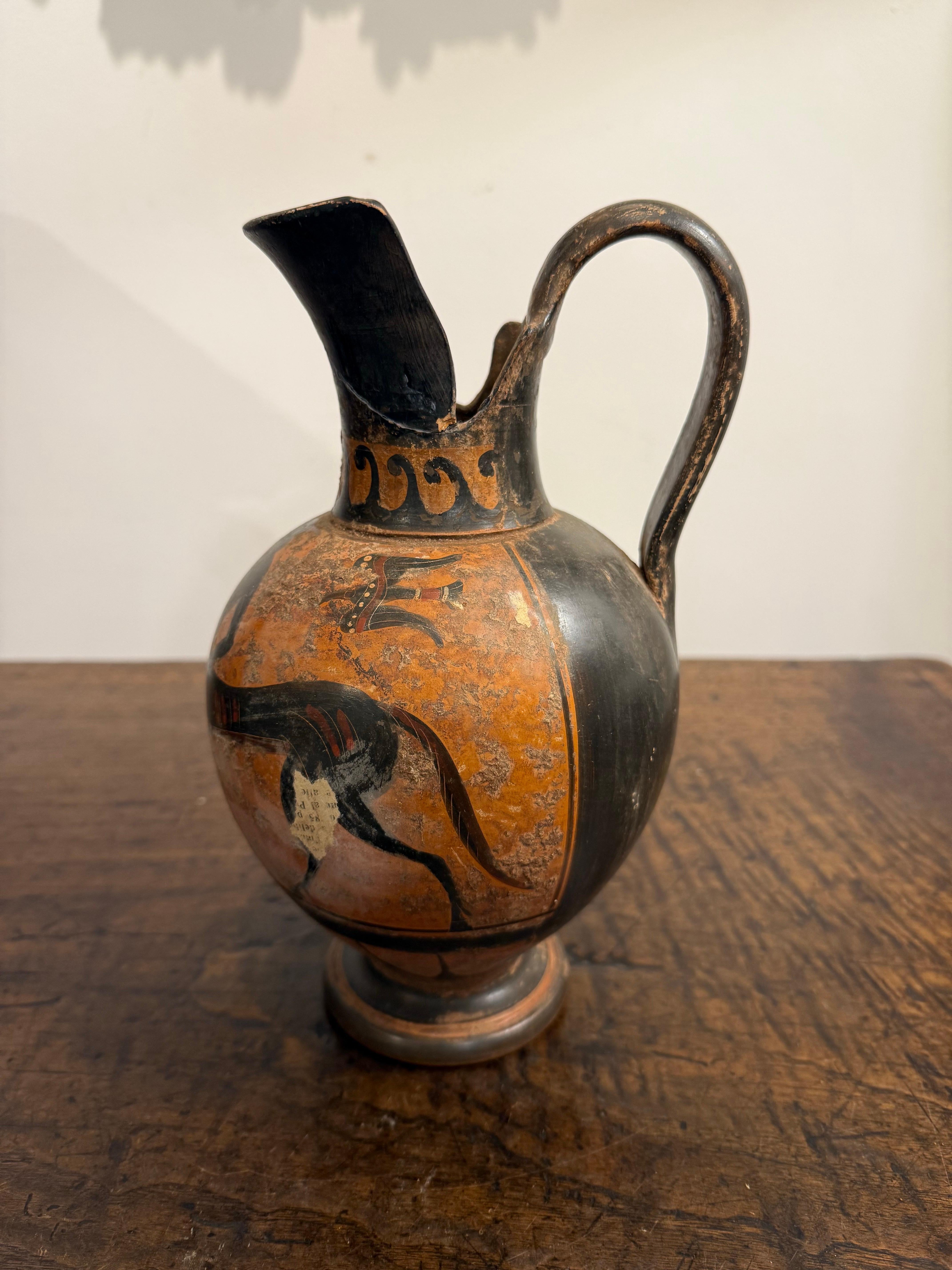 Oinochoe grec à figures noires de style Grand Tour, 19e siècle Bon état - En vente à ARMADALE, VIC