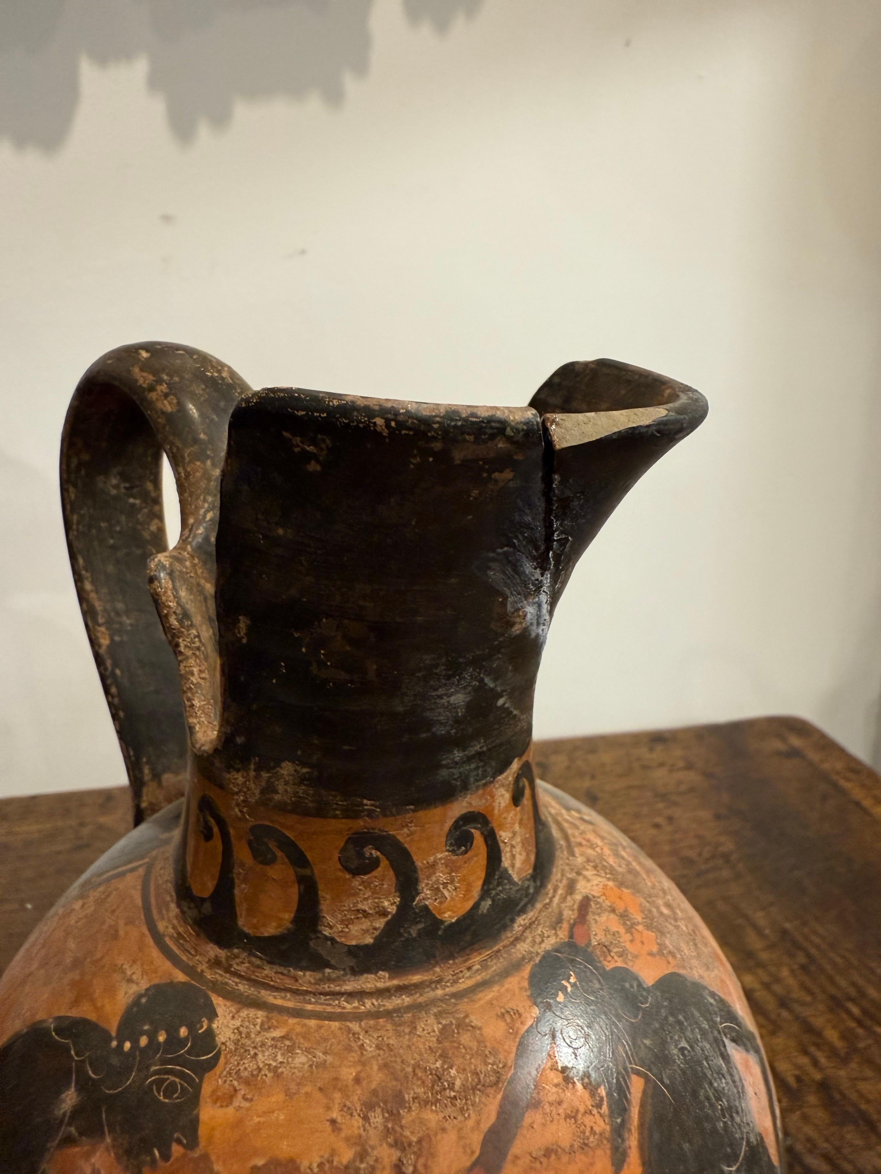 Oinochoe grec à figures noires de style Grand Tour, 19e siècle en vente 1