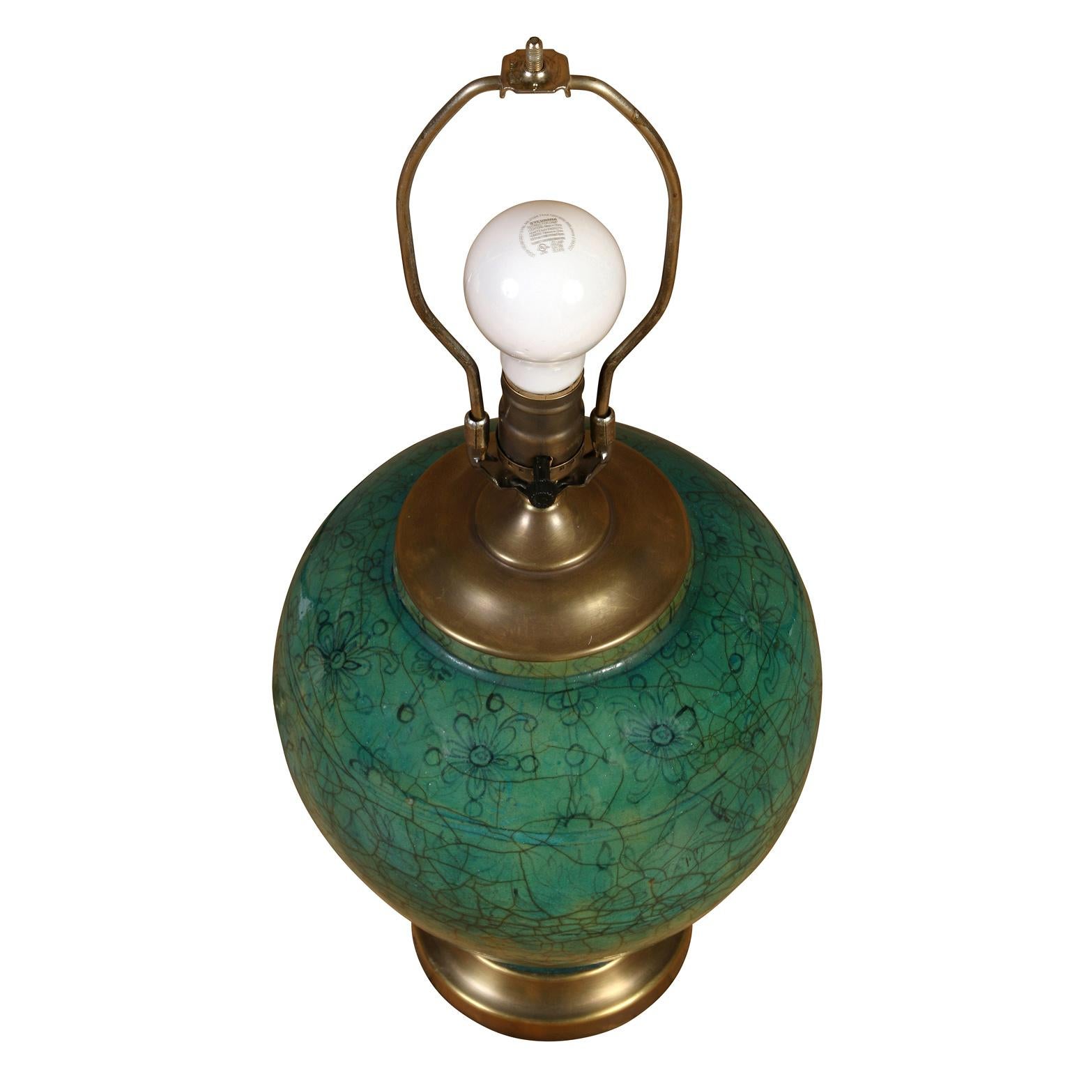 vintage green ceramic lamp