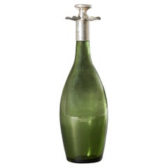 Antique A Green Glass Spirit Decanter By James Deakin & Son