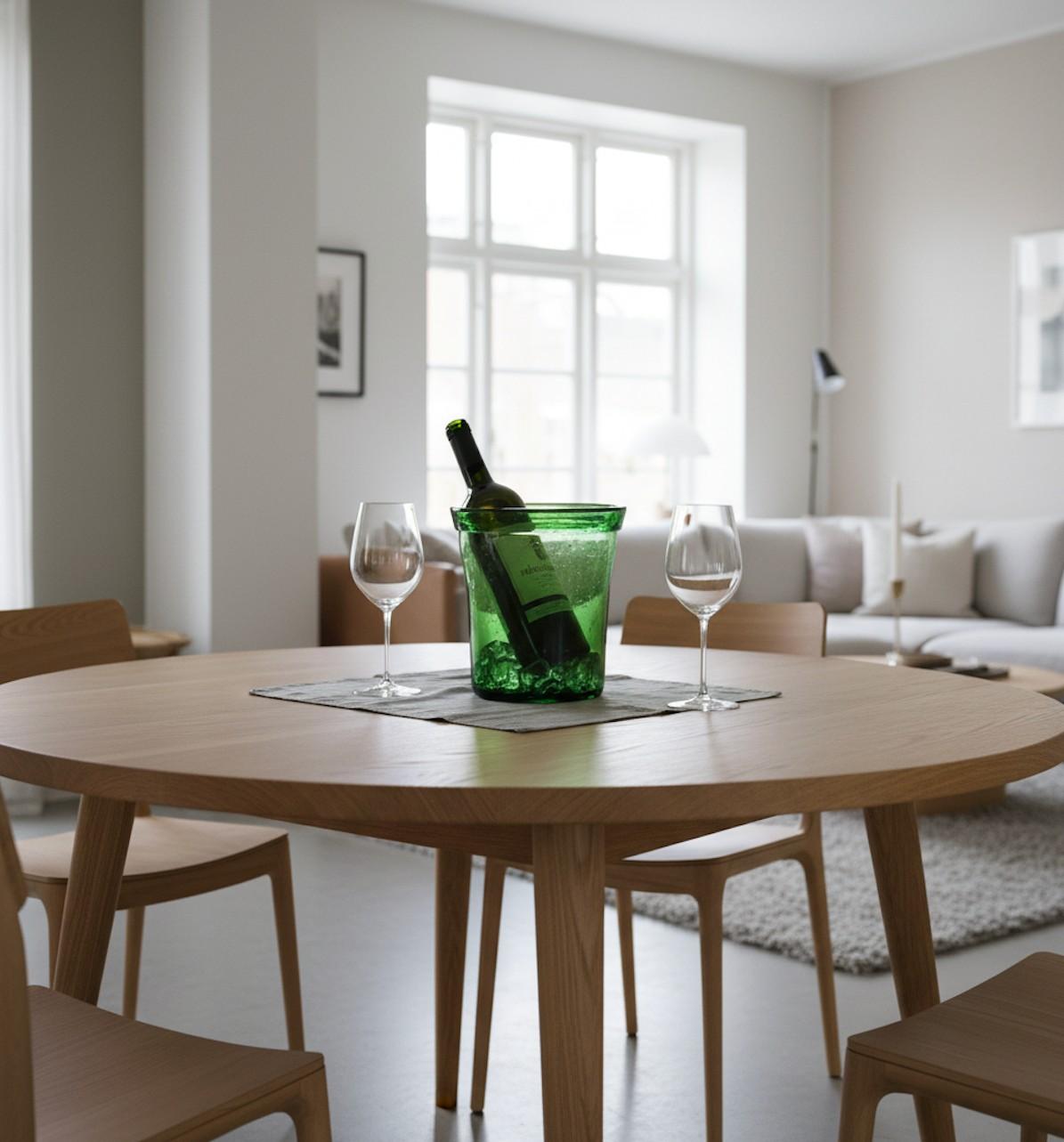 20ième siècle Vase / rafraîchisseur à vin en verre vert - Greene & Greene Greene - Erik Höglund - années 1960 en vente