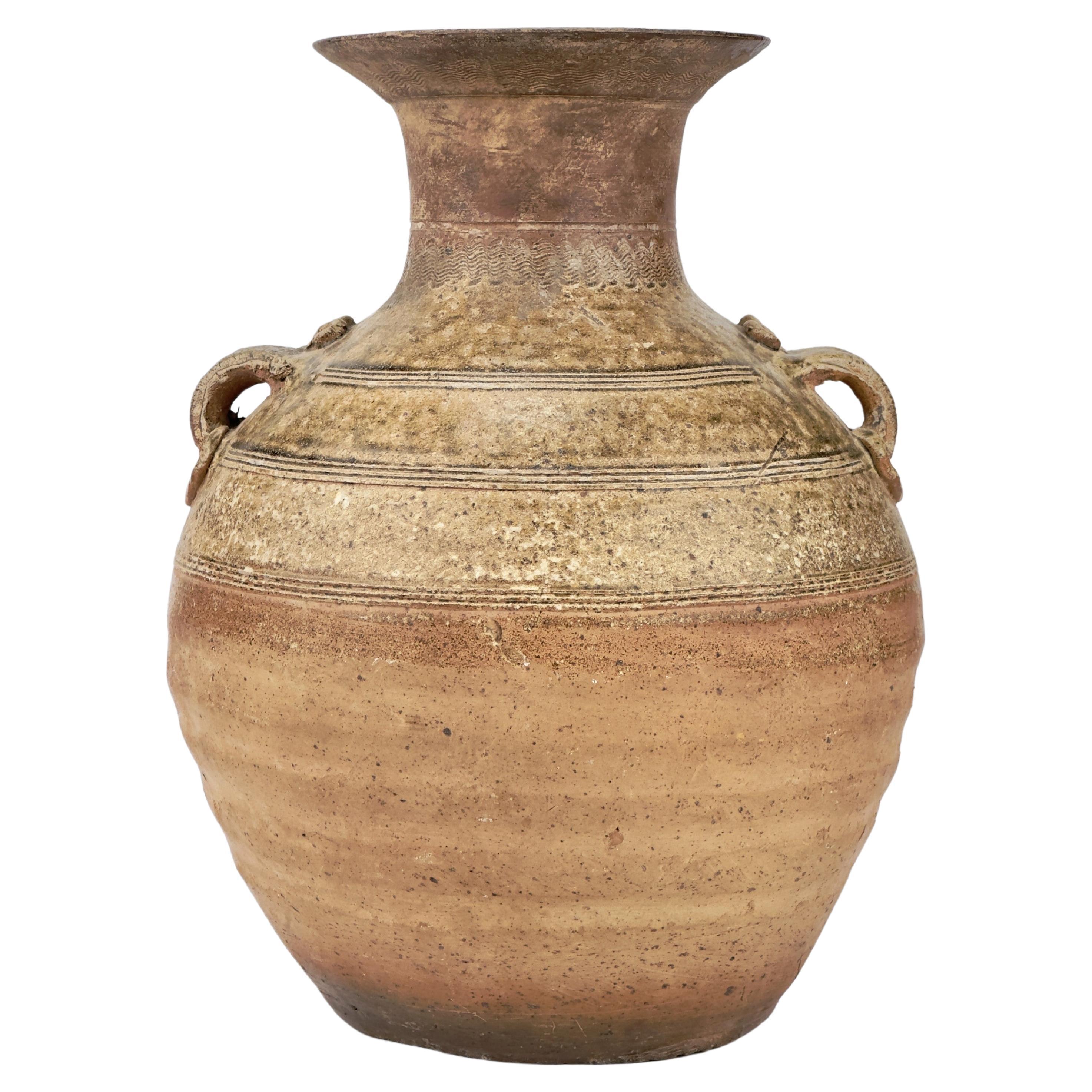 A Green-Glazed Stoneware Jar (Hu Vessel), Han Dynasty For Sale