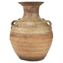 Used A Green-Glazed Stoneware Jar (Hu Vessel), Han Dynasty