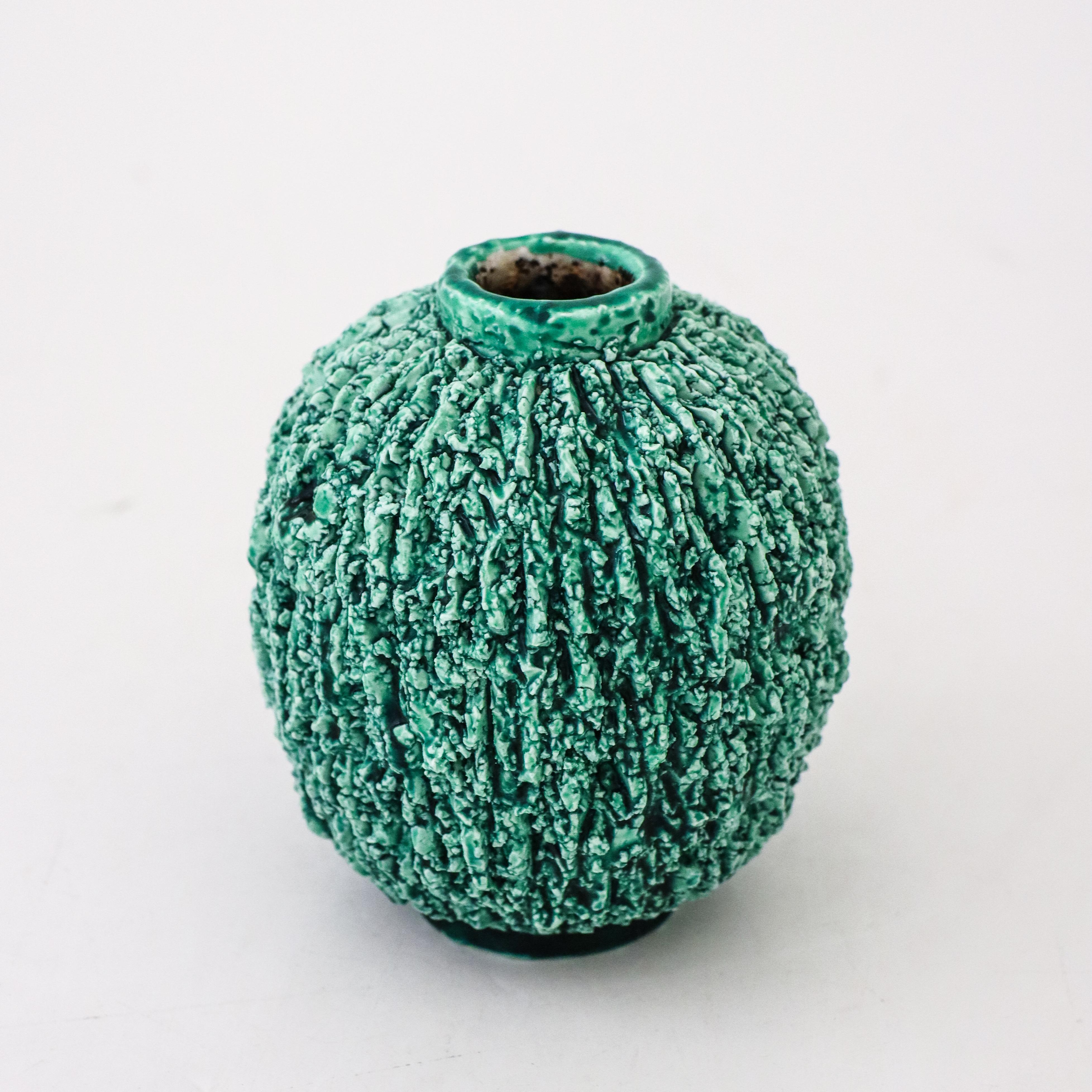 Swedish A Green Hedgehog vase - Chamotte - Gunnar Nylund - Rörstrand For Sale