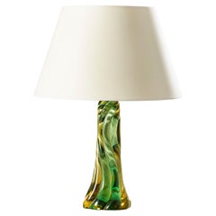 Green Spiral Murano Glass Lamp