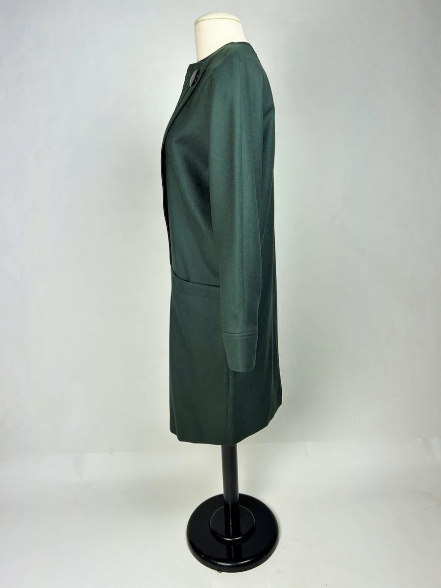 A green wool dress by Pierre Cardin - France Circa 1985 For Sale 3
