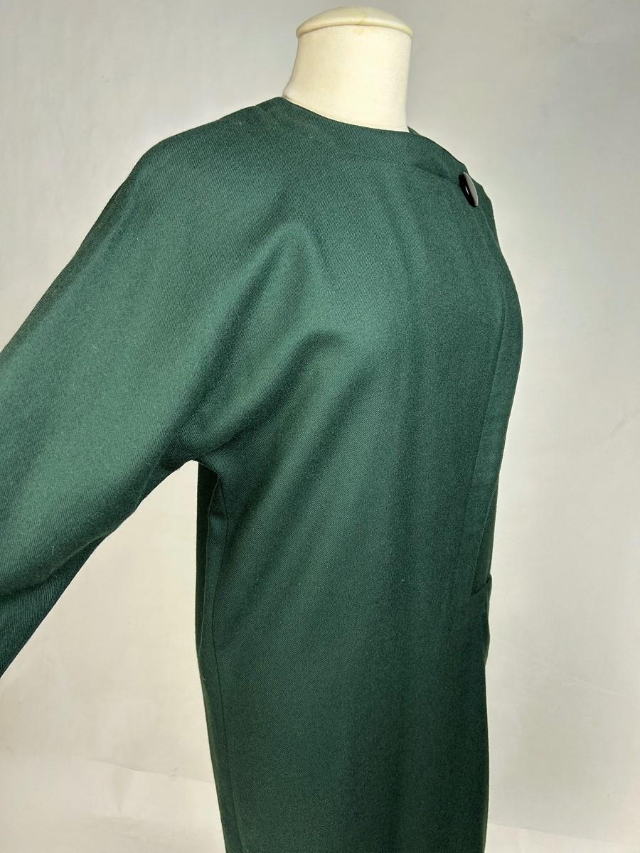A green wool dress by Pierre Cardin - France Circa 1985 For Sale 5