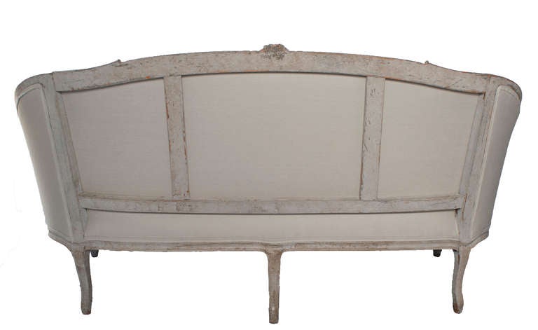 Hand-Painted Grey Painted Louis XVI Style Settee
