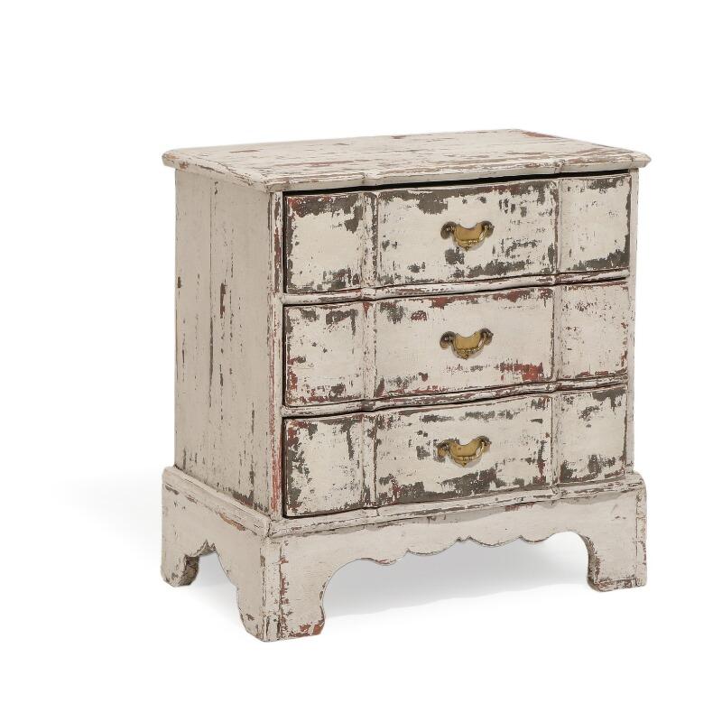 Danish Grey Painted Baroque Chest of Drawers, 18th Century For Sale