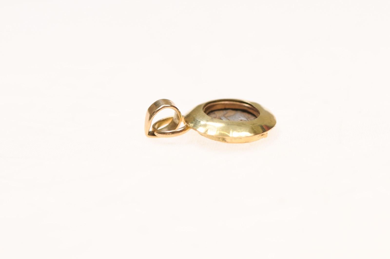 A Griffin Hemi-Drachm [coin] Pendant with 18 Karat Gold (pendant only) For Sale 8