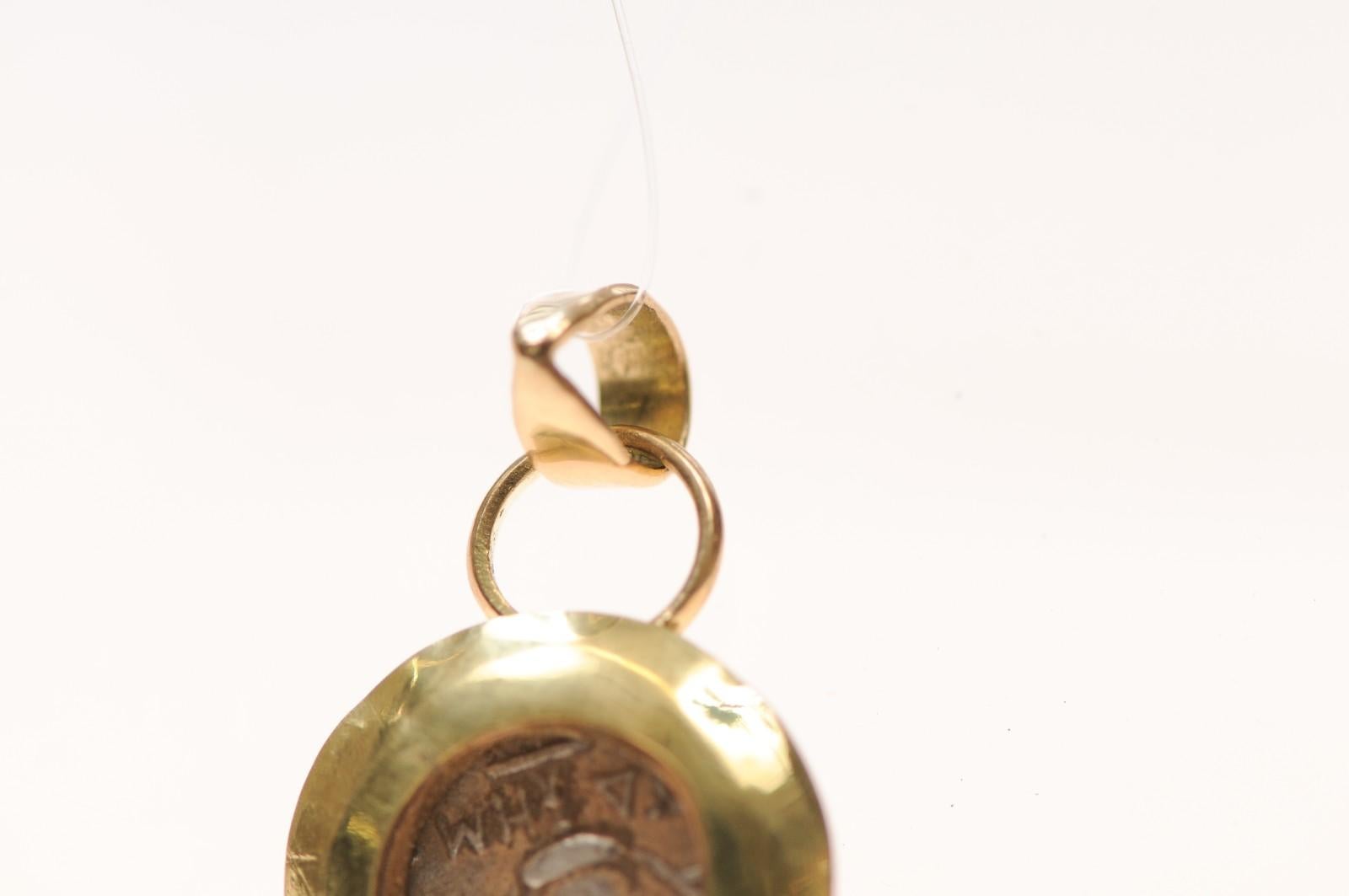 A Griffin Hemi-Drachm [coin] Pendant with 18 Karat Gold (pendant only) For Sale 4