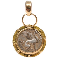 A Griffin Hemi-Drachm [coin] Pendant with 18 Karat Gold (pendant only)
