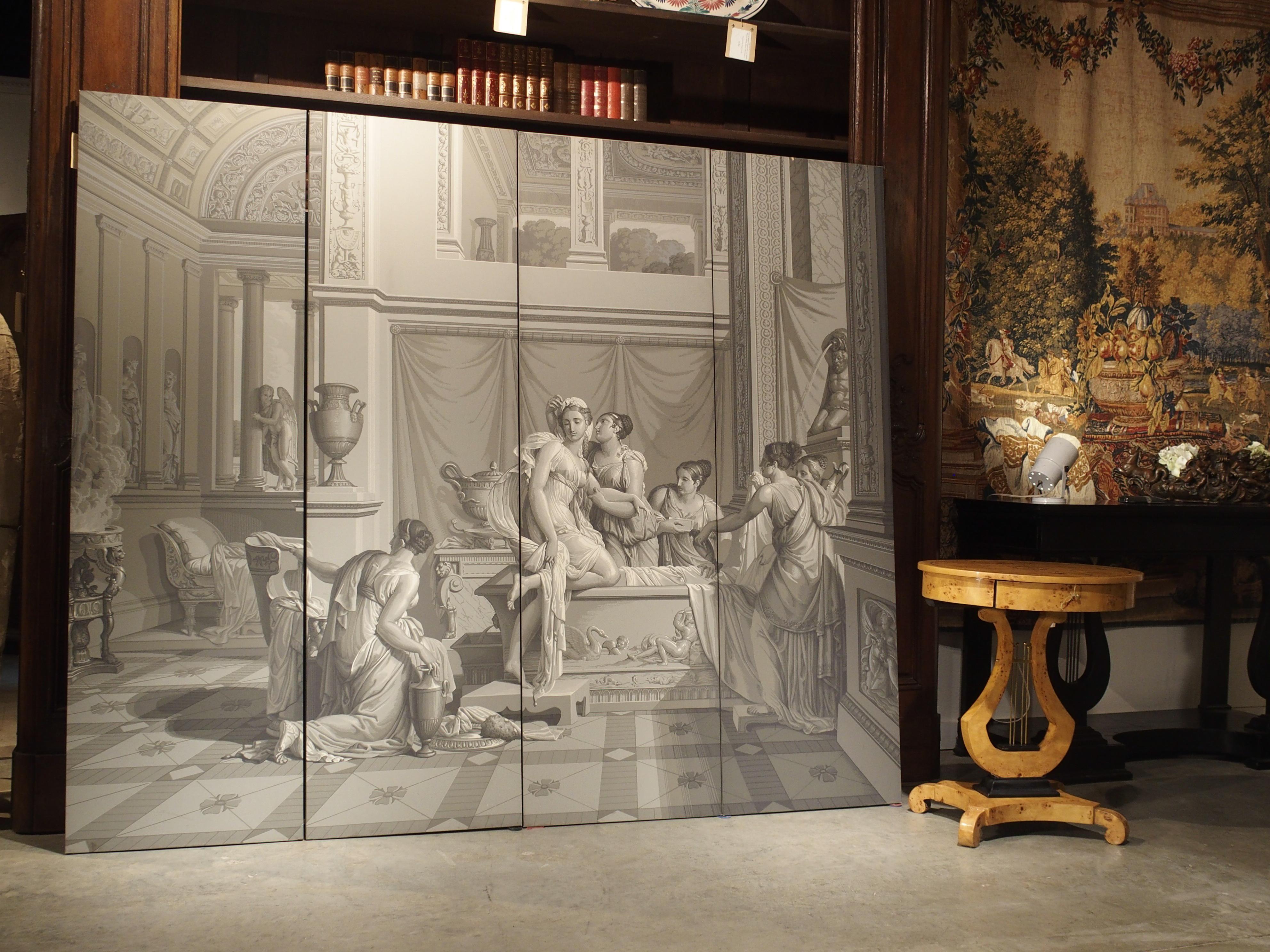 Grisaille Wallpaper Quadriptych Depicting The Bath of Psyche 10