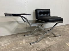 Late 60s/early 70s Retro telephone / hall table on square chrome tubular steel
